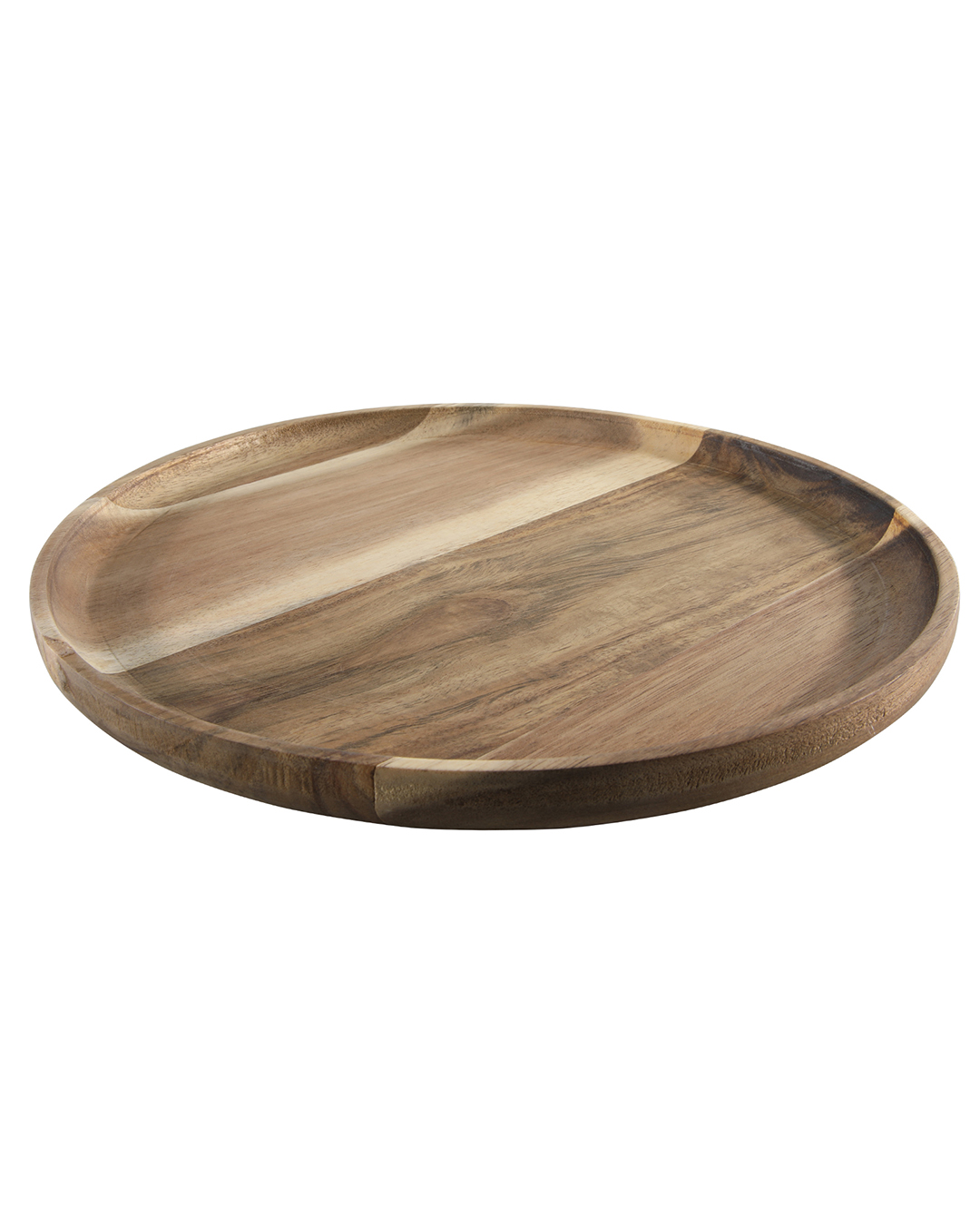 Runder Holzservierteller 24 cm – Fronda Sfera – Holzplatte, Akazienholz