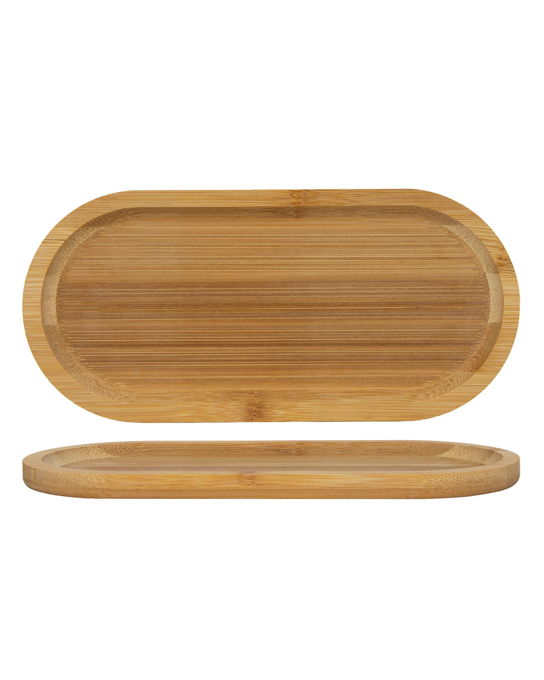 Ovales Bambus-Serviertablett 22,5 cm - Rivo Nano - braune Servierplatte