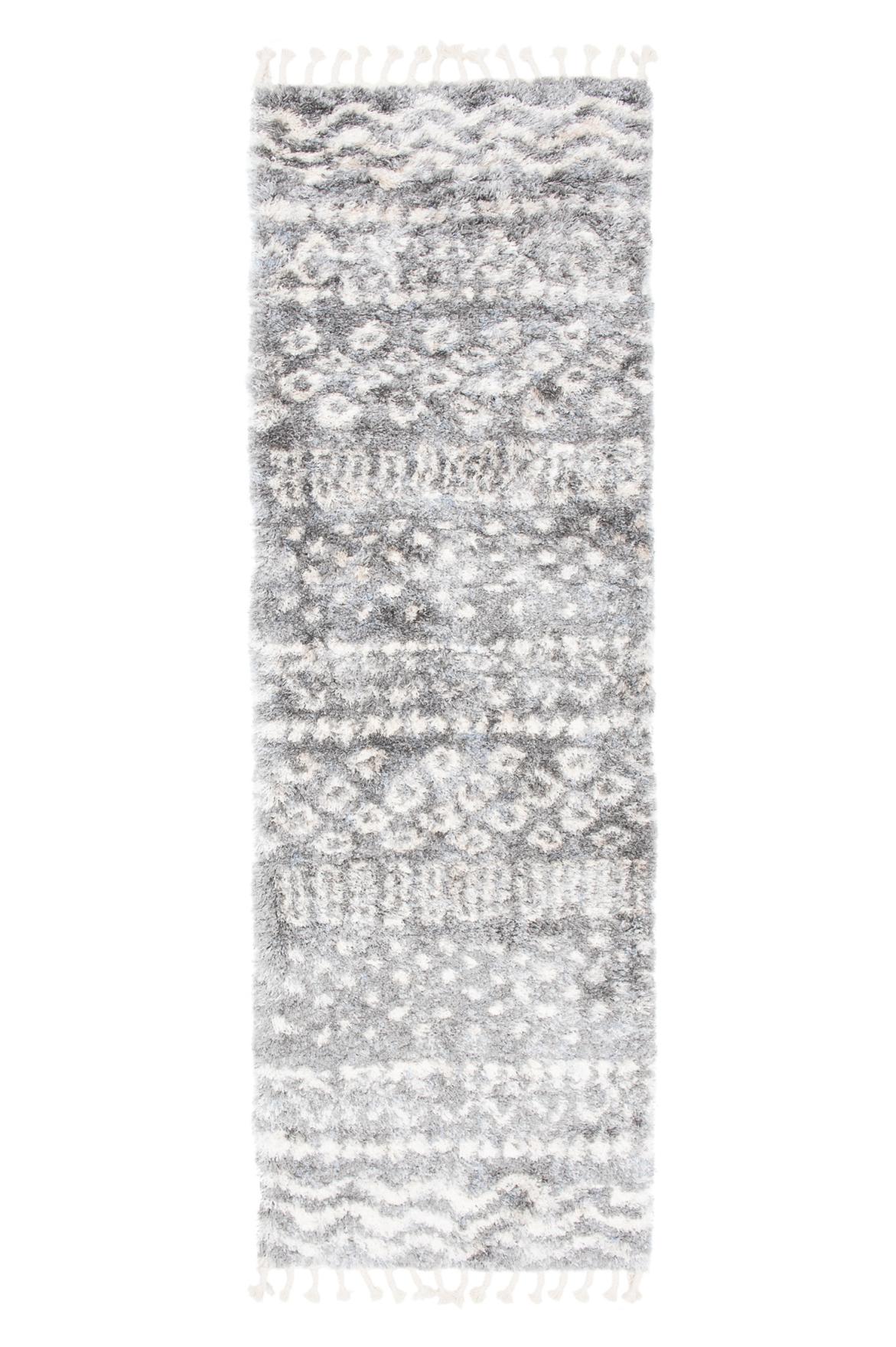 Teppichläufer Shaggy Grau Boho FA60B AZTEC