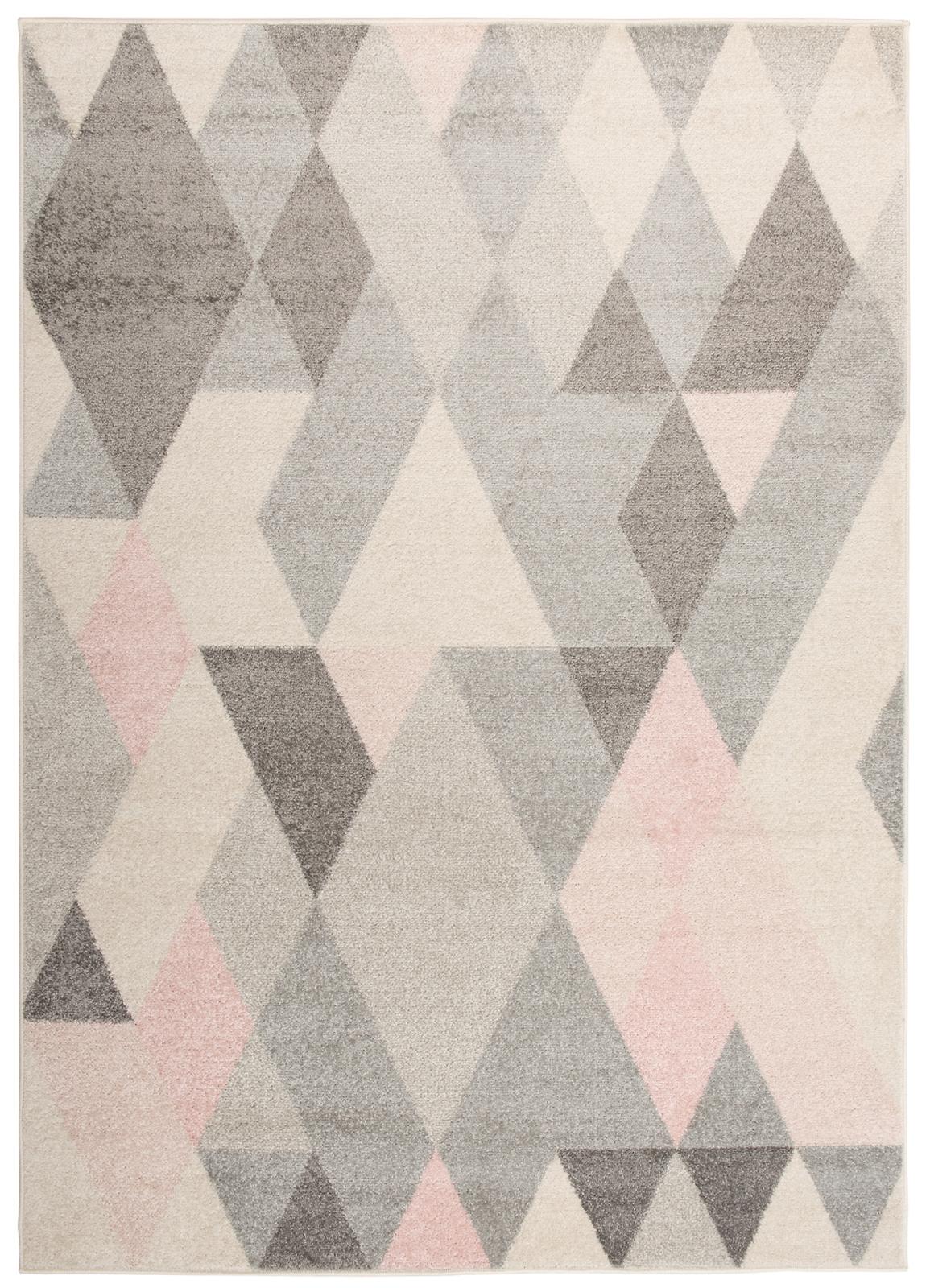 Teppich Modern Rosa Grau Geometrisch C946B LAZUR