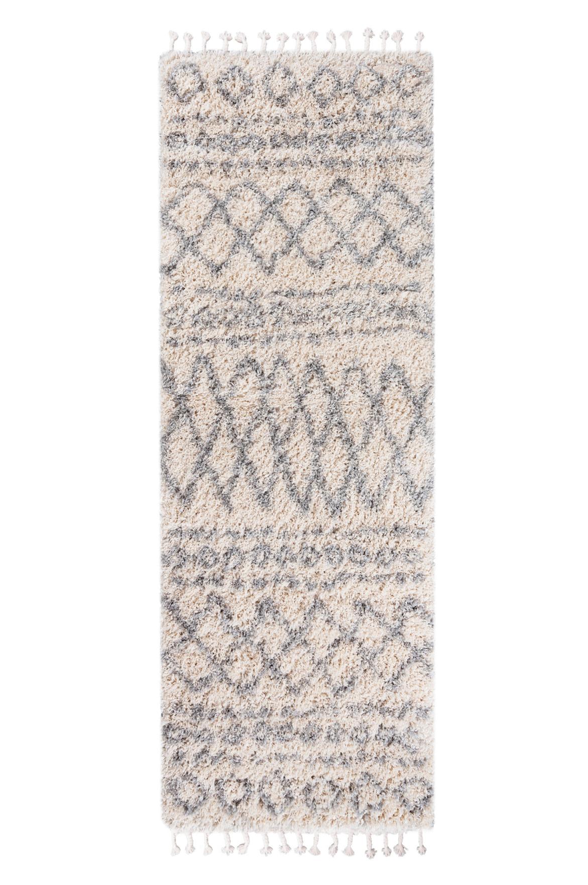 Teppichläufer Shaggy Beige / Creme Boho FN35A AZTEC