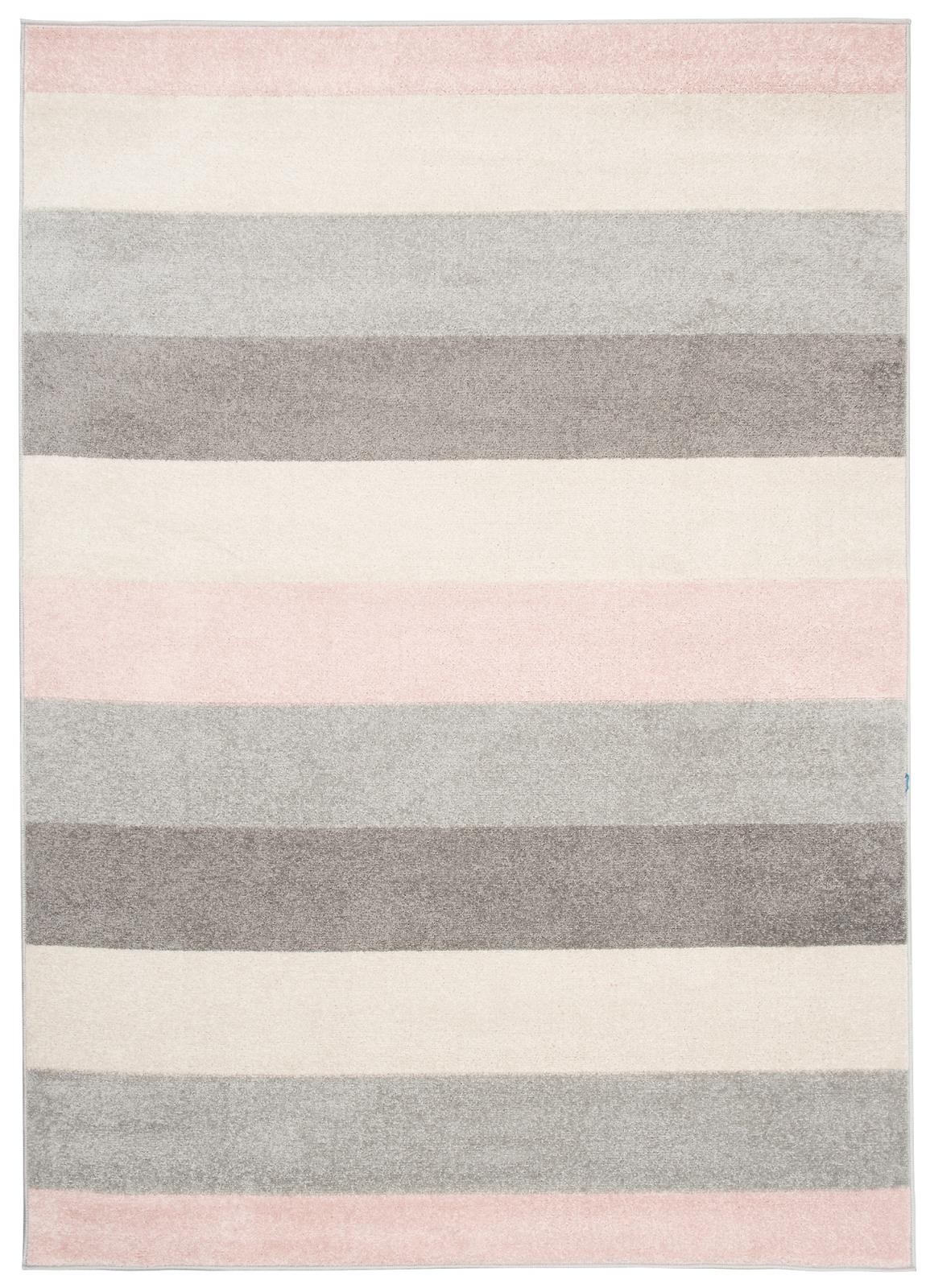 Teppich Modern Rosa Grau Geometrisch Streifen C947A LAZUR
