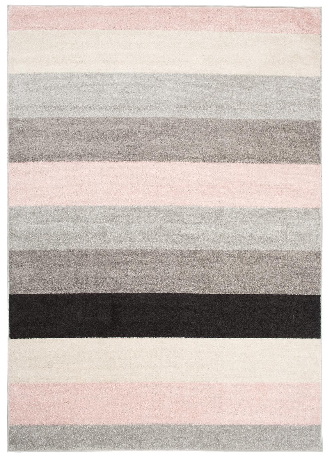 Teppich Modern Rosa Grau Geometrisch Streifen C947I LAZUR