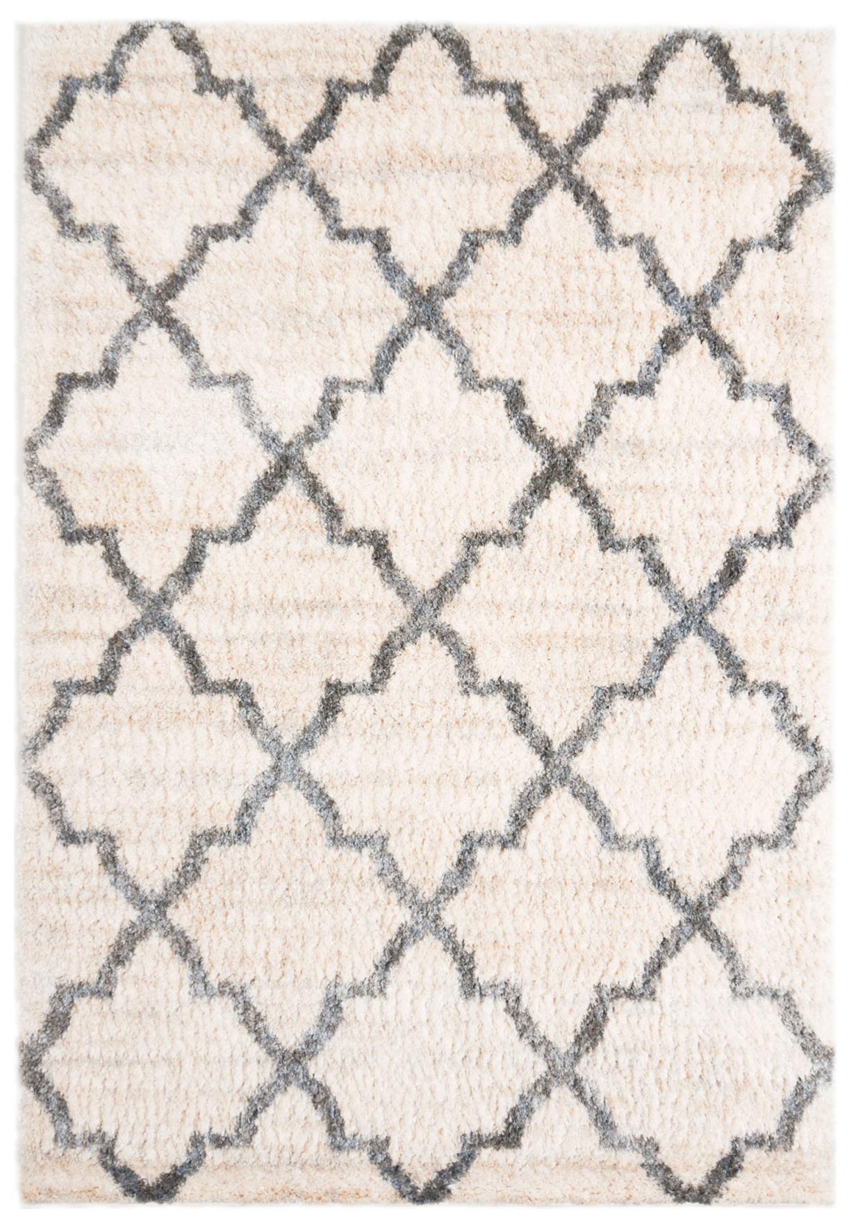 Teppich Modern Beige / Creme Geometrisch Marokkanisches Kleeblatt Q127A VERSAY