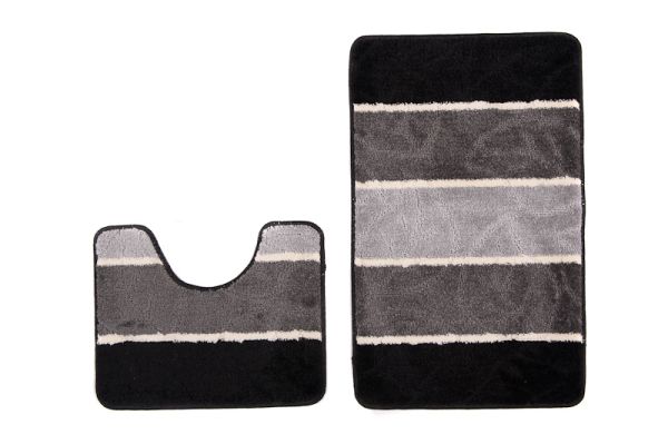Badteppich 2er Set MULTI B5019 BLACK GREY