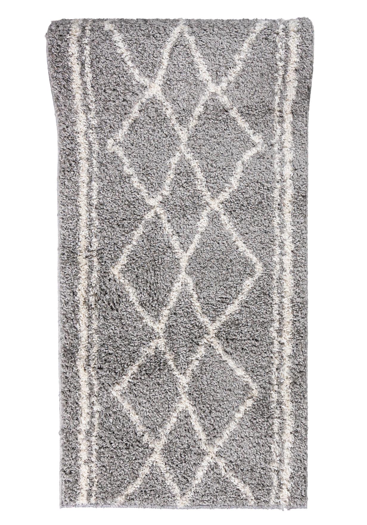 Teppichläufer Shaggy Grau Boho Geometrisch 2655A DELHI