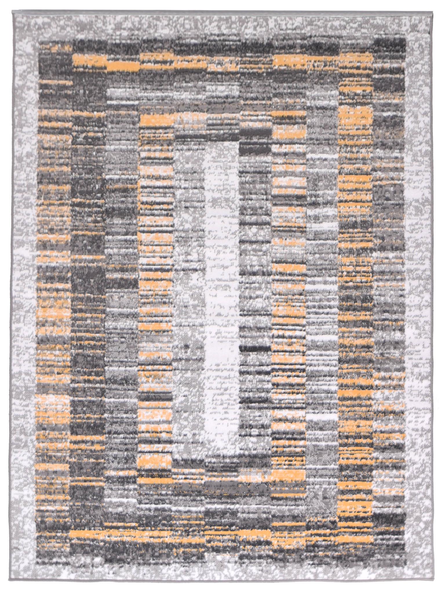 Teppich Modern Grau Gelb Geometrisch Q195A VISION
