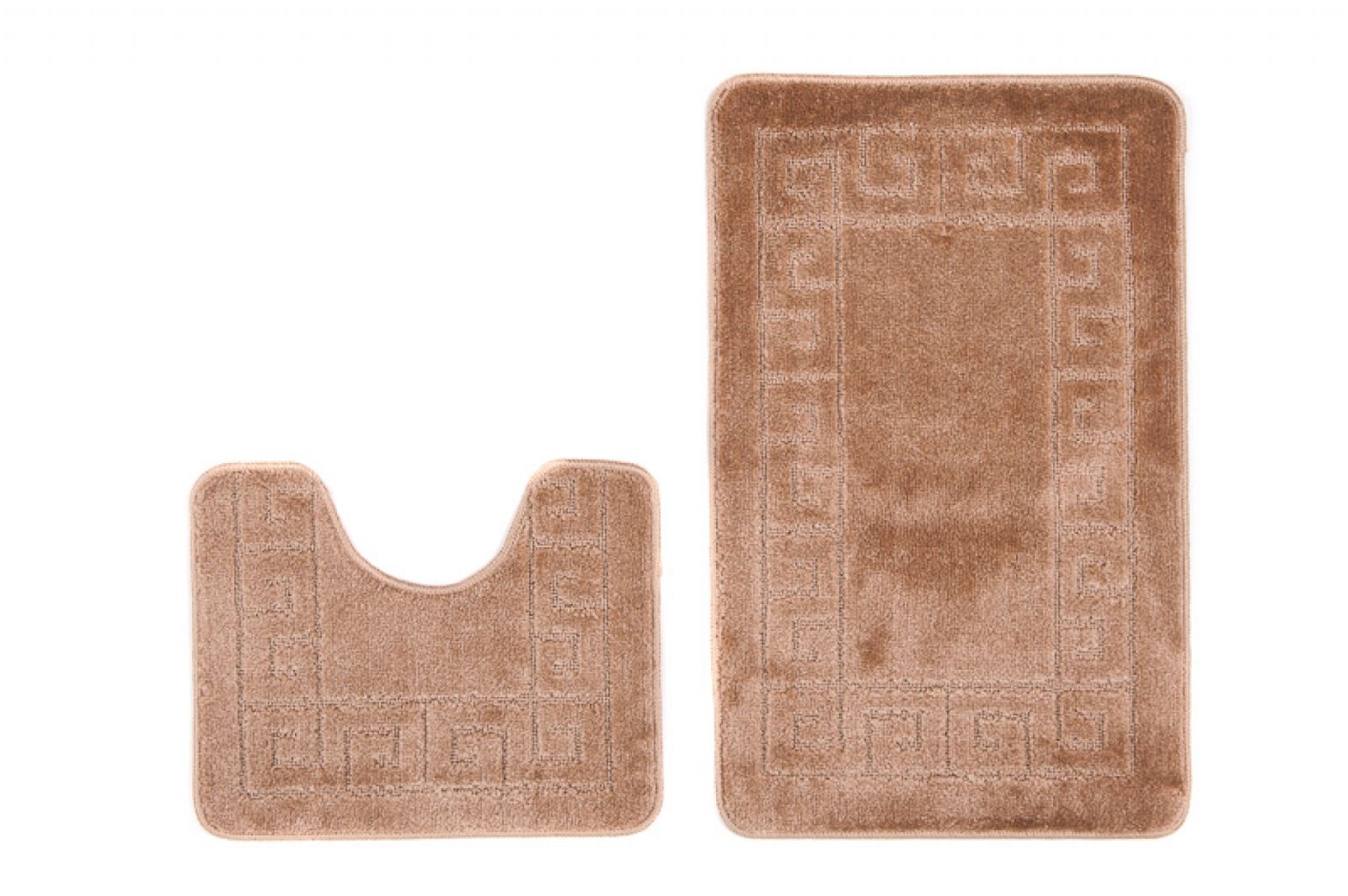 Badteppich-Set 2-teilig Beige / Creme Waschbar MONO - rutschfest