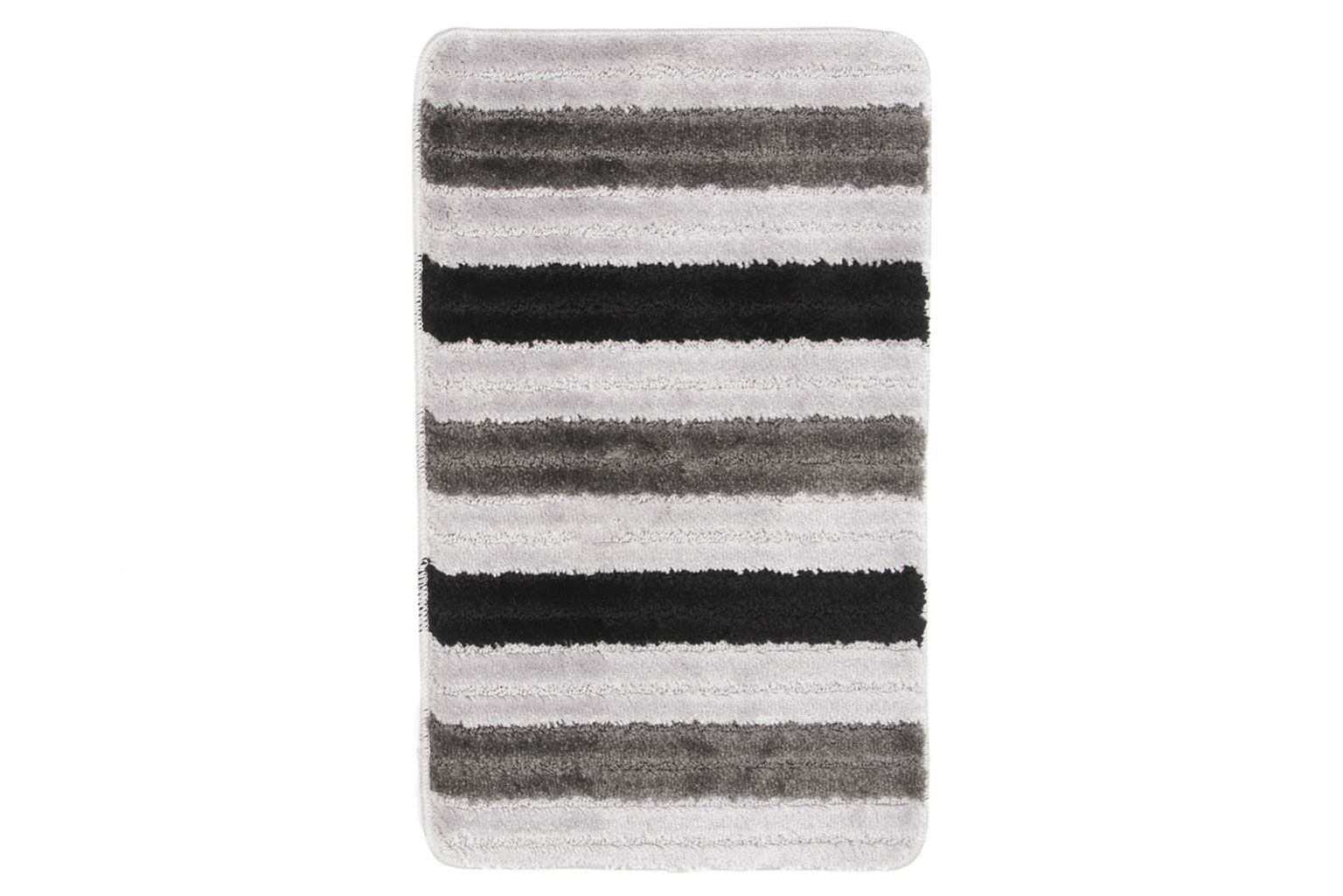 Badezimmerteppich MONO PASKI GREY – rutschfest, Streifen, grau