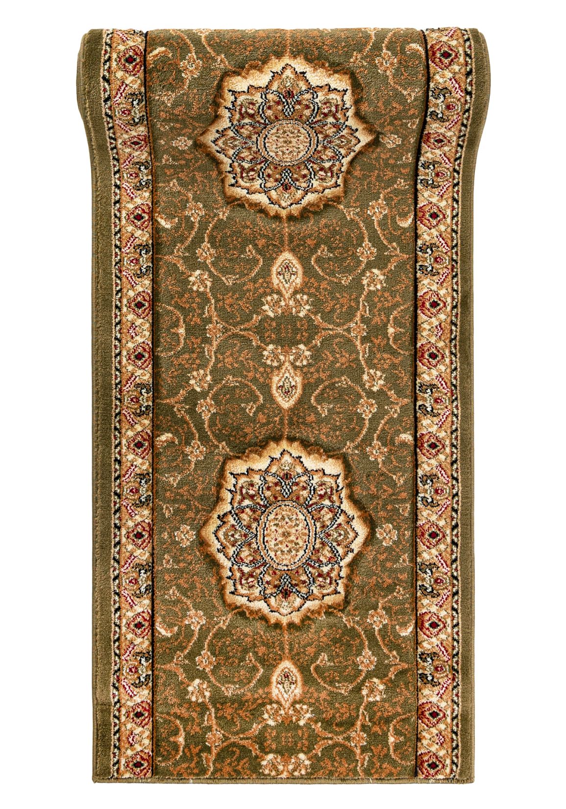 Läufer nach Maß Orientalisch Grün 5071A YESEMEK - Rahmen, grün
