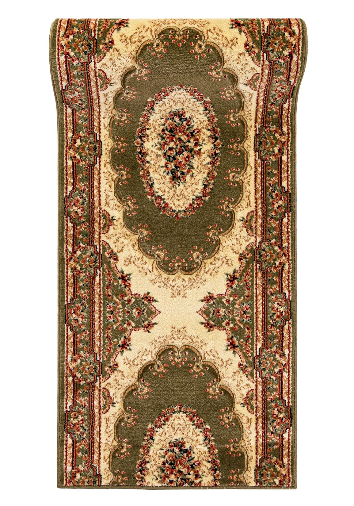 Läufer nach Maß Orientalisch Grün 5889A YESEMEK - Rahmen, grün