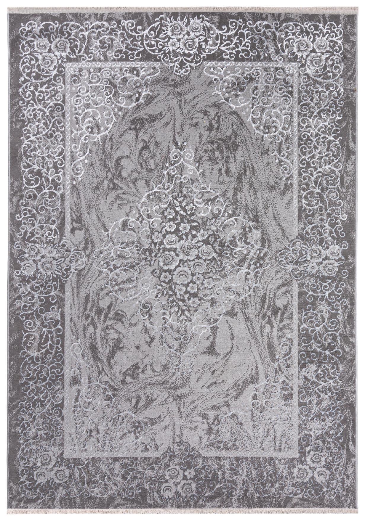 Teppich Orientalisch Beige / Creme Grau Rahmen E060A PALERMO