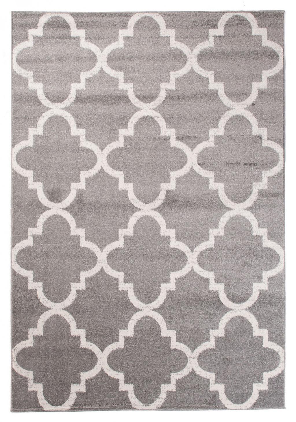 Teppich Modern Grau Geometrisch Marokkanisches Kleeblatt L386B SARI