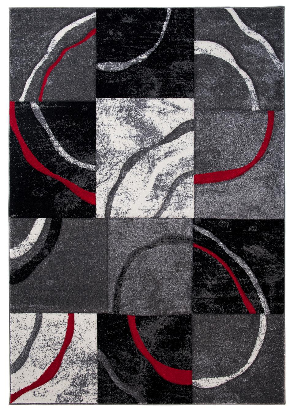 Teppich Modern Grau Geometrisch Kariert J381A SUMATRA