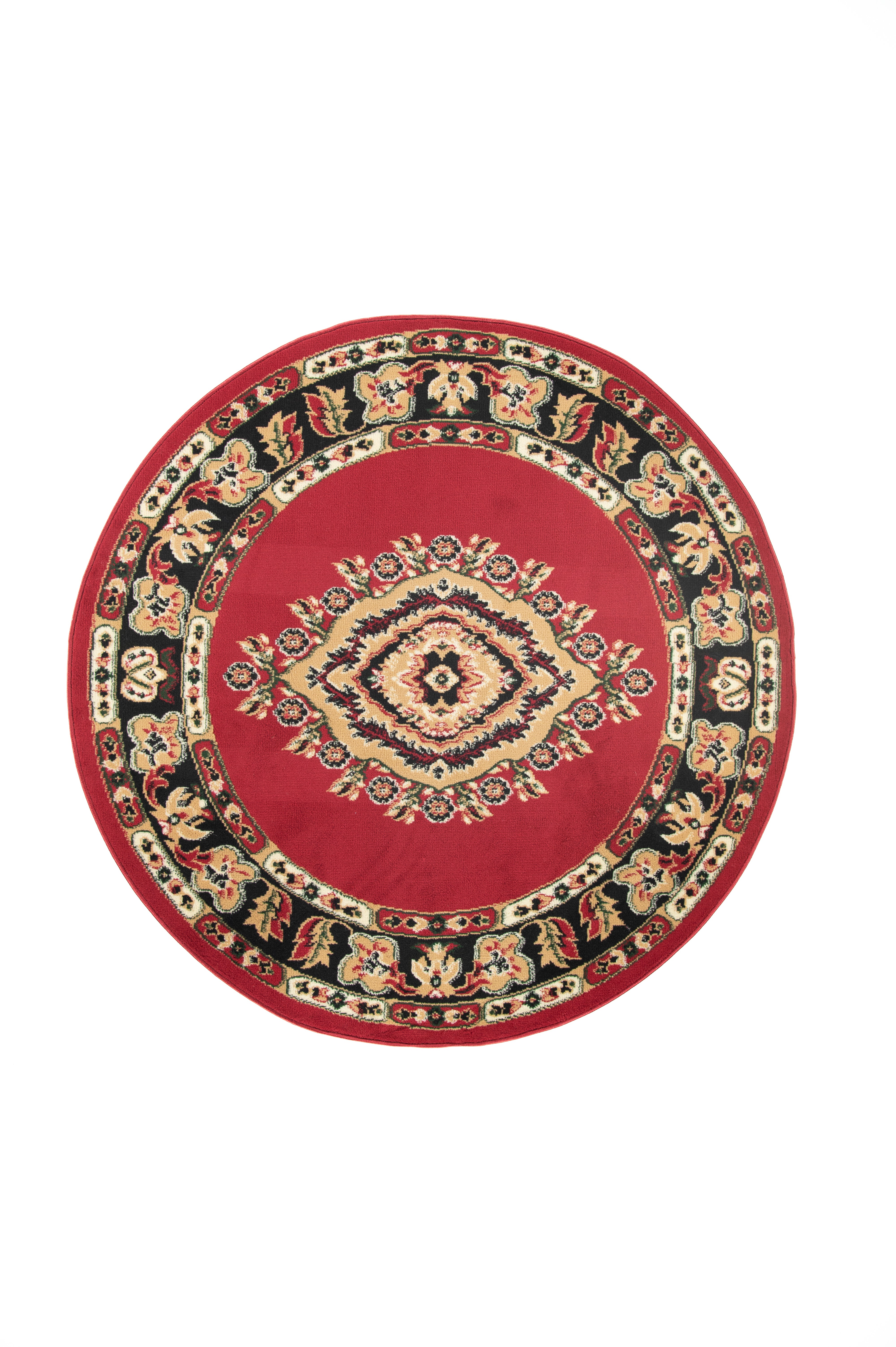 Traditioneller Runder Teppich – Atlas 4493A – rot, braun