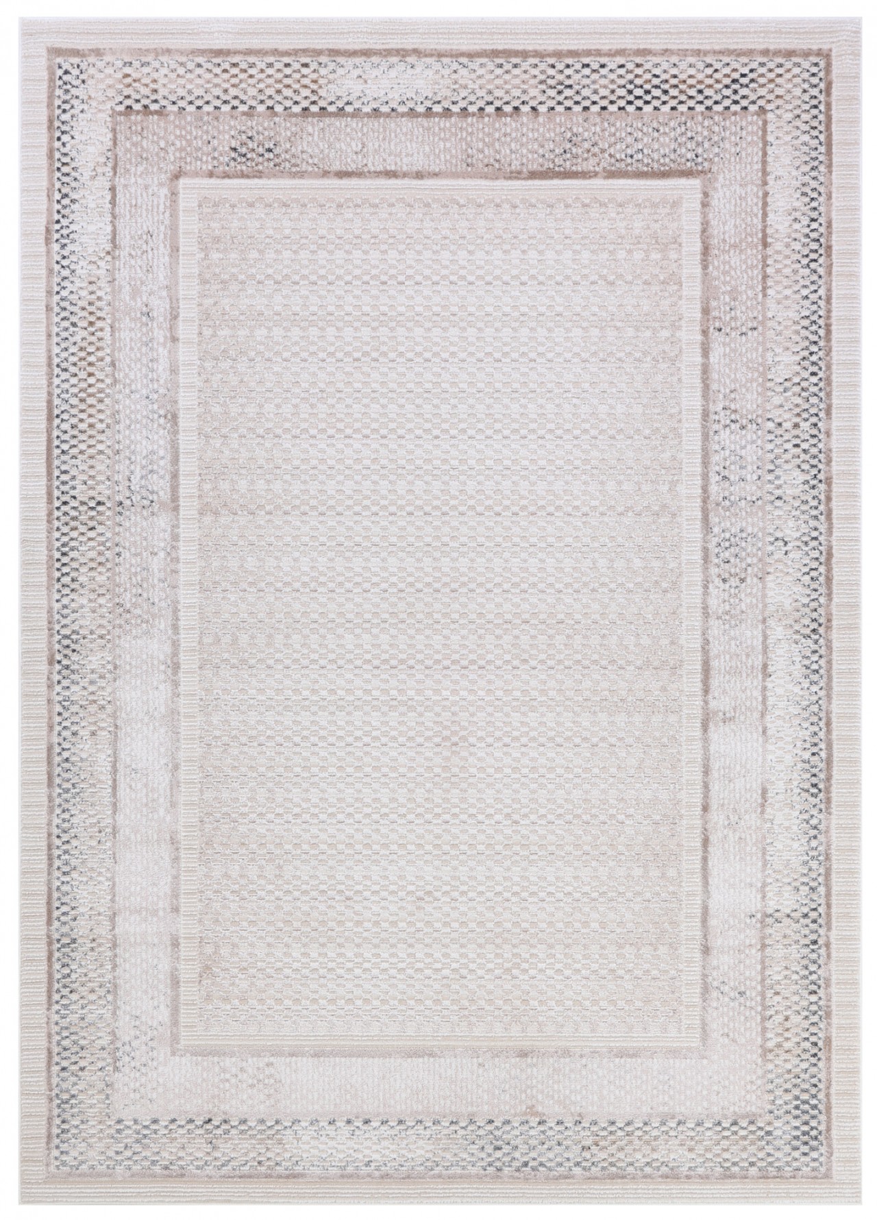Moderner geometrischer Teppich - Salerno Bianco - Weiß, Creme