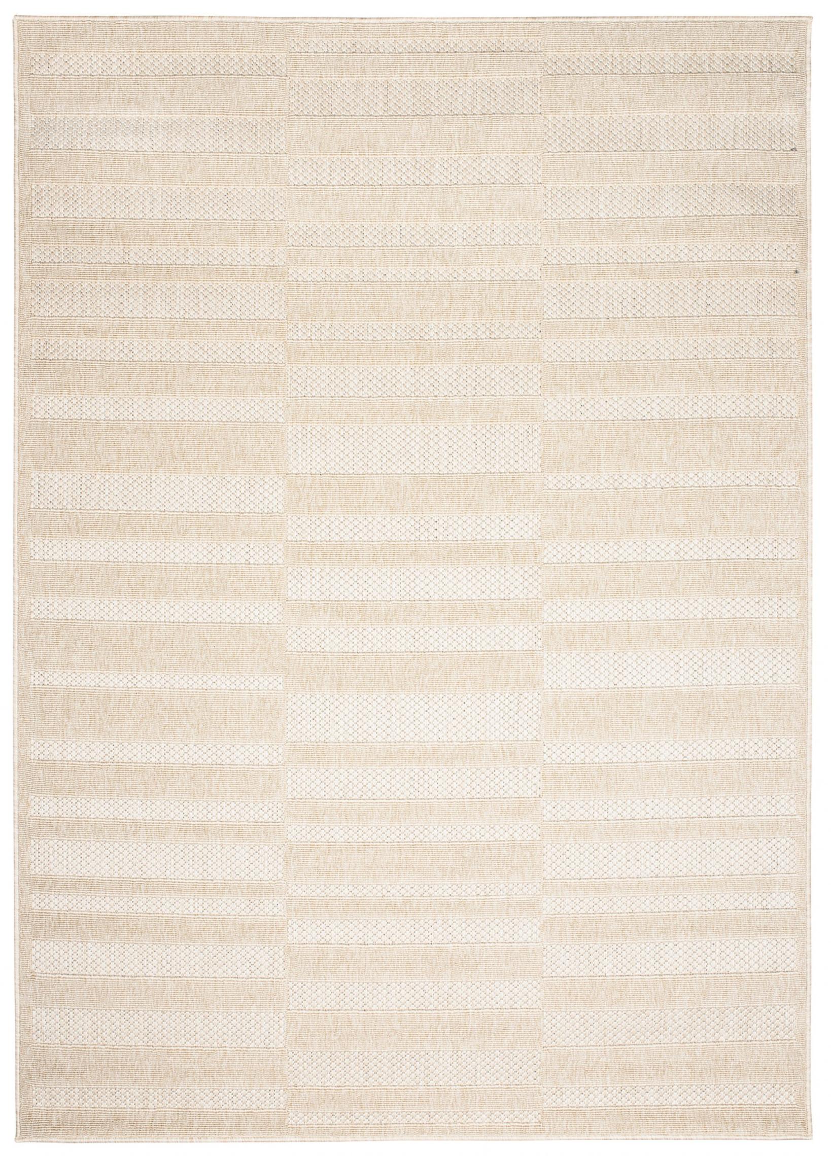 Teppich In- Outdoor Beige / Creme Geometrisch Streifen FG47B VIERA