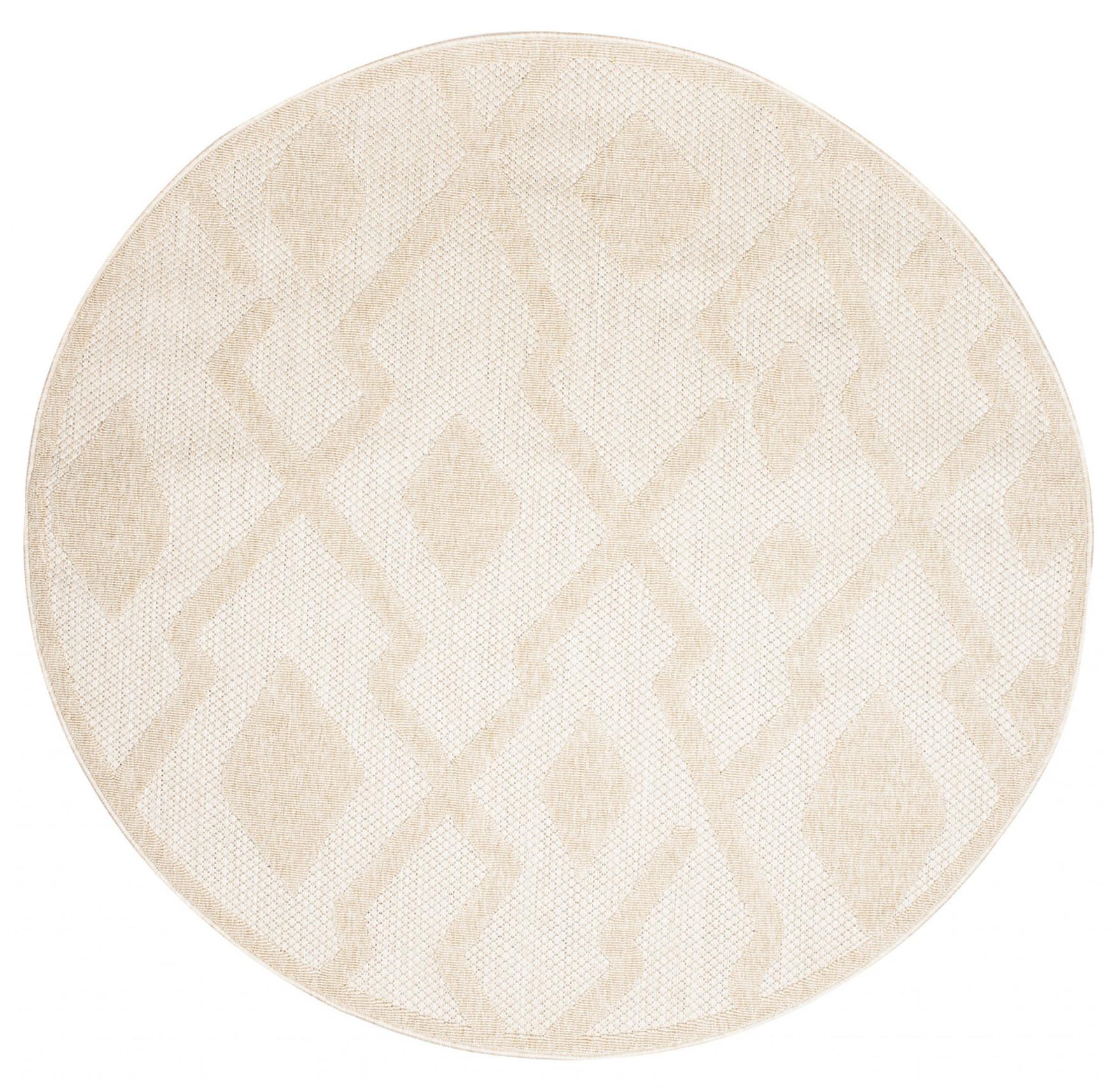 Teppich Rund In- Outdoor Beige / Creme Geometrisch FG44B VIERA
