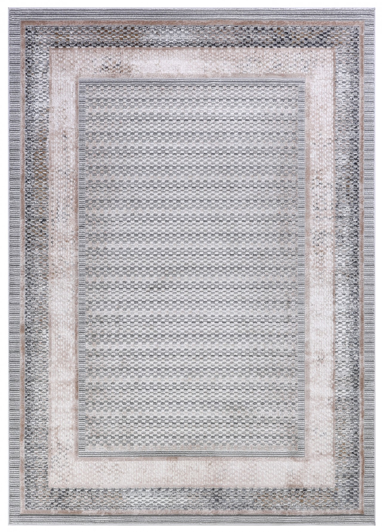 Moderner geometrischer Teppich - Salerno Grigio - Grau, Beige