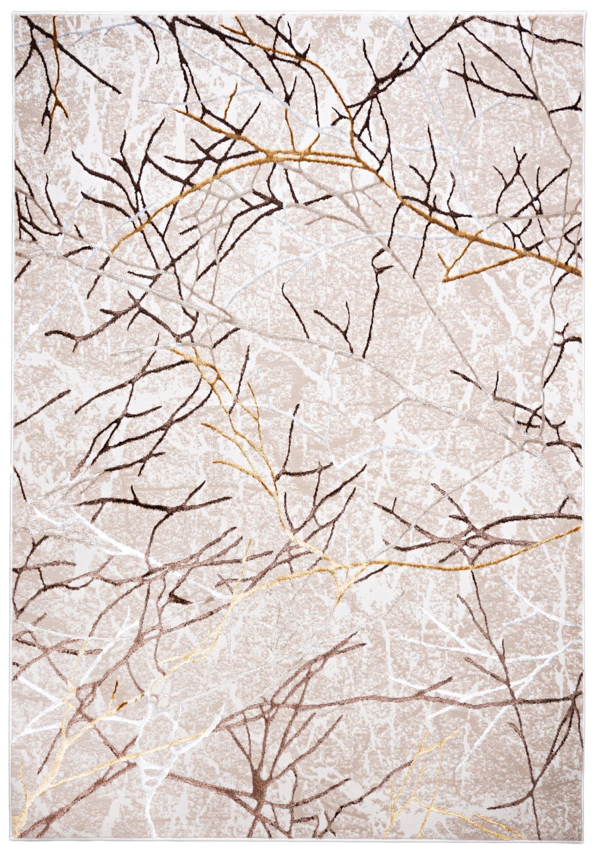 Teppich Modern Beige / Creme Gold Abstrakt Glamour Marmor NA40A GOLDEN