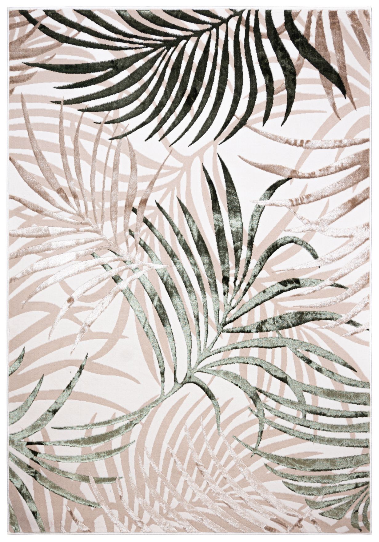 Teppich Modern Beige / Creme Grün Floral NA44K GOLDEN