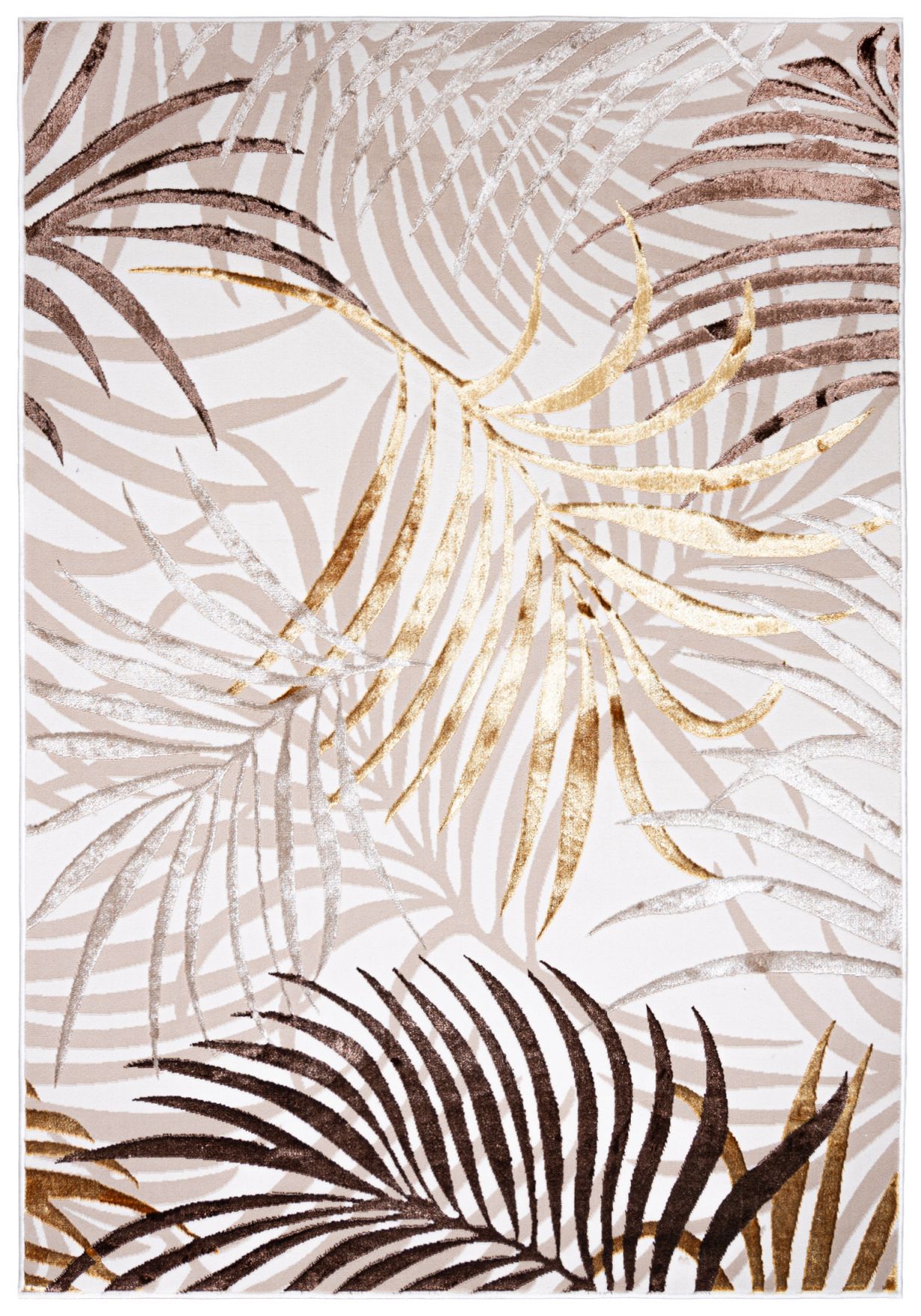 Teppich Modern Beige / Creme Gold Floral NA44D GOLDEN