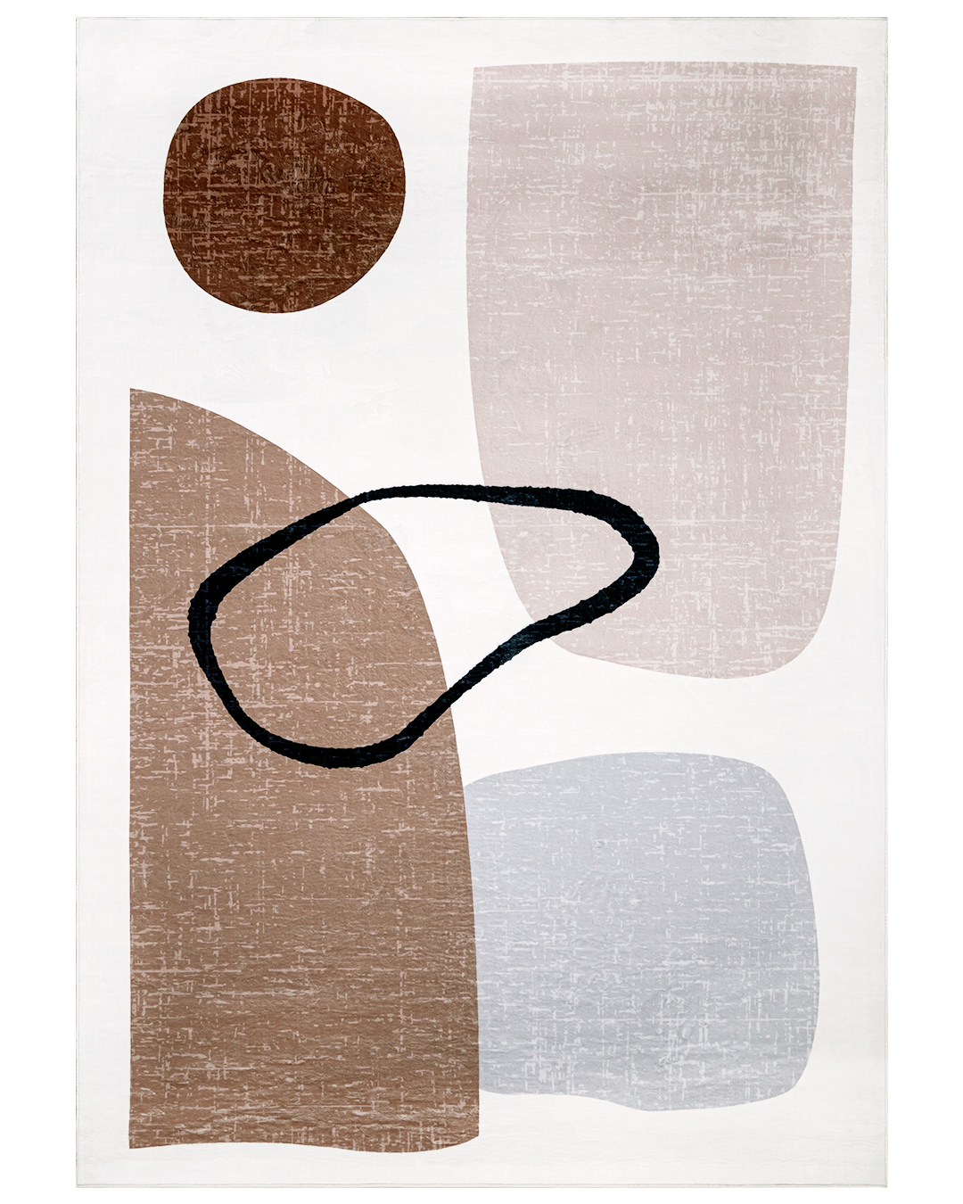 Moderner geometrischer Teppich - Vera Nogal - beige, weiß, braun, grau