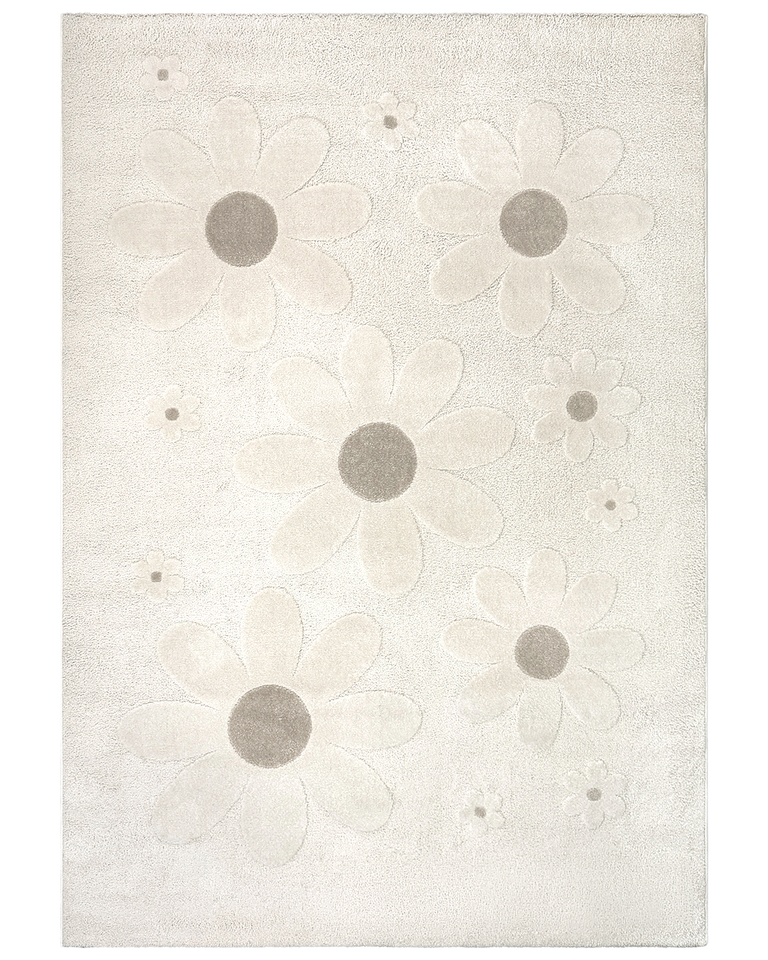 Kinderteppich mit Blumenmuster - Elche Margarita - Beige, mittelhoher Flor