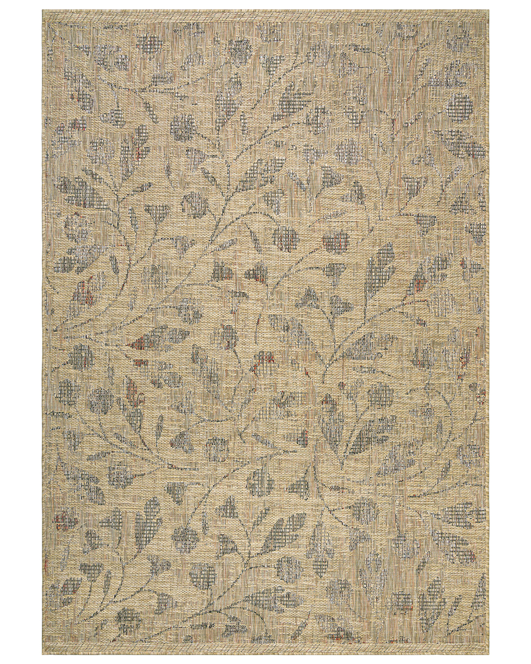 Outdoor / Indoor-Teppich mit Pflanzenmuster - Adra Beige - beige, braun, Boho