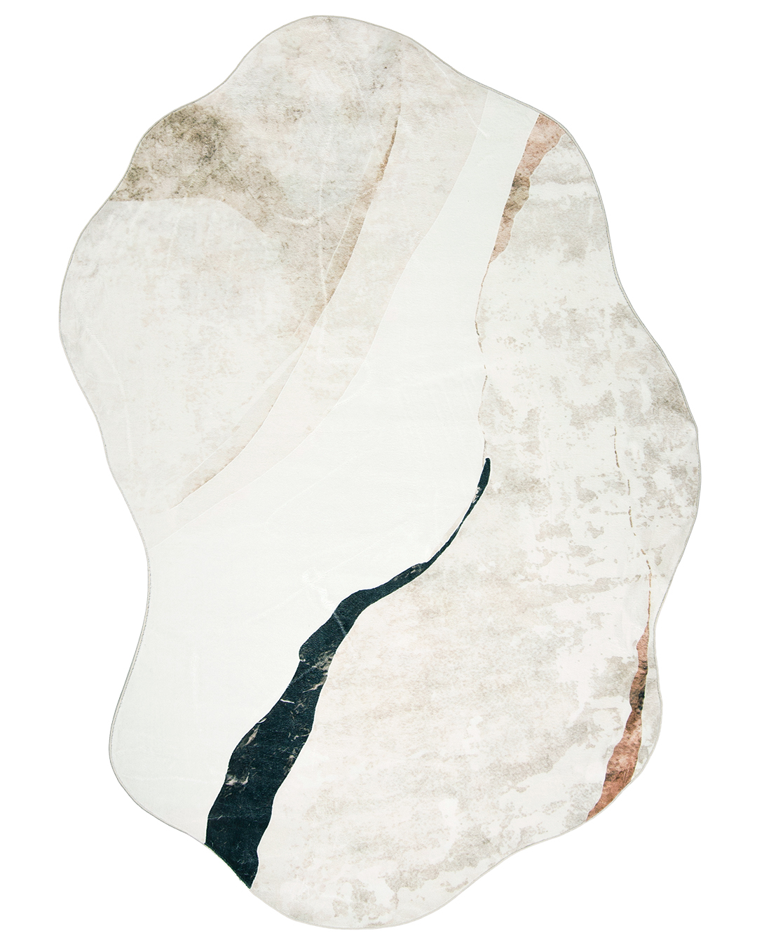 Moderner Teppich, Unregelmäßig - Bova Torra - beige, weiß, schwarz, abstrakt