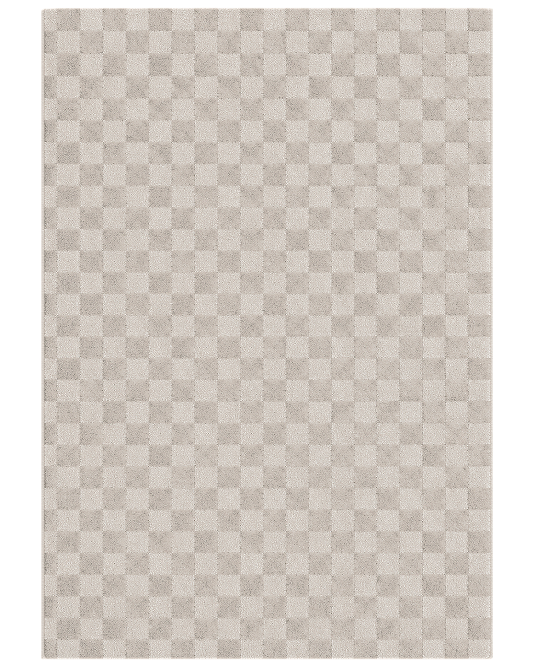 Moderner Geometrischer Teppich mit Karomuster - Conil Amater - Beige, mittelhoher Flor