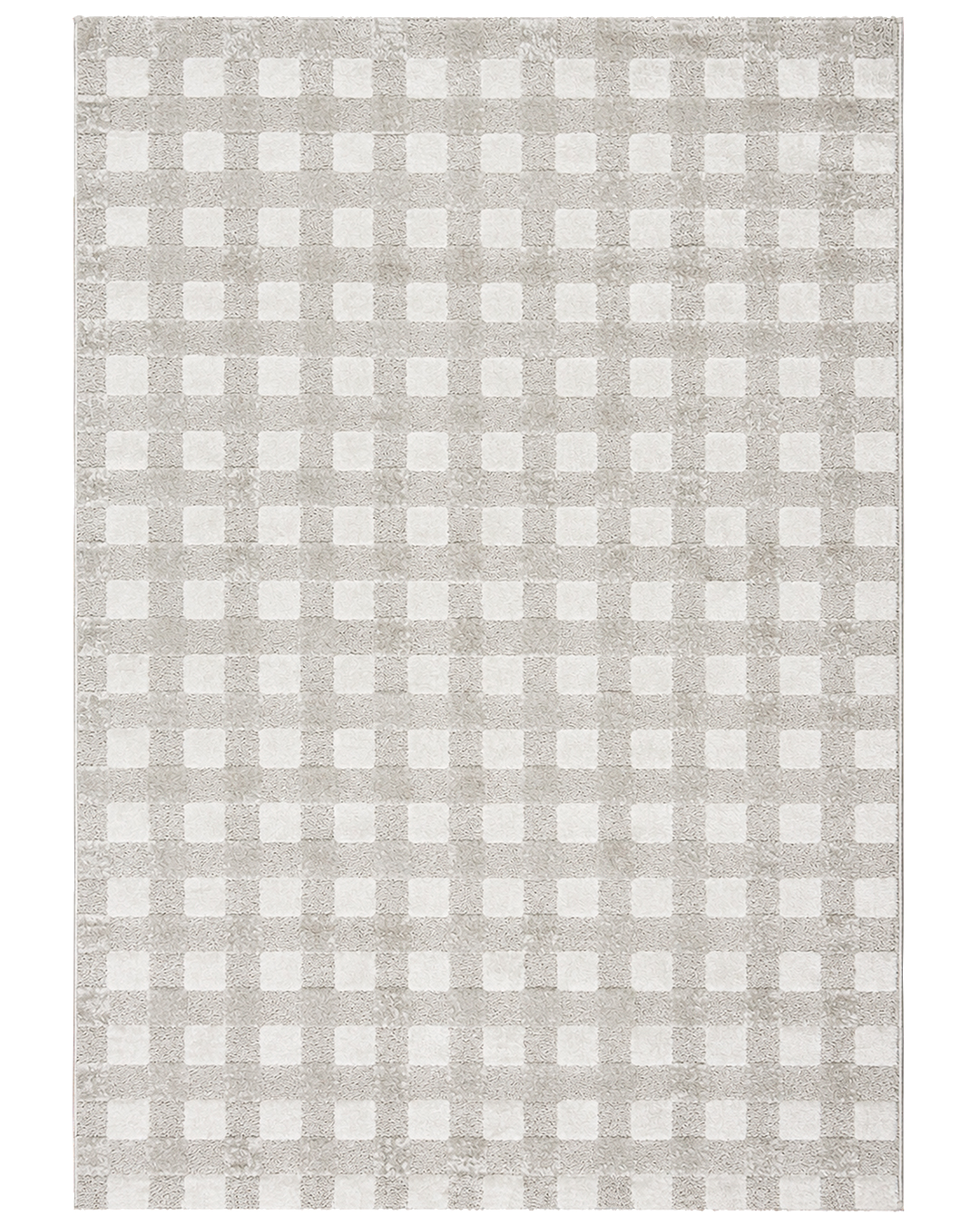 Moderner Geometrischer Teppich mit Karomuster - Conil Susano - Beige, Creme, mittelhoher Flor