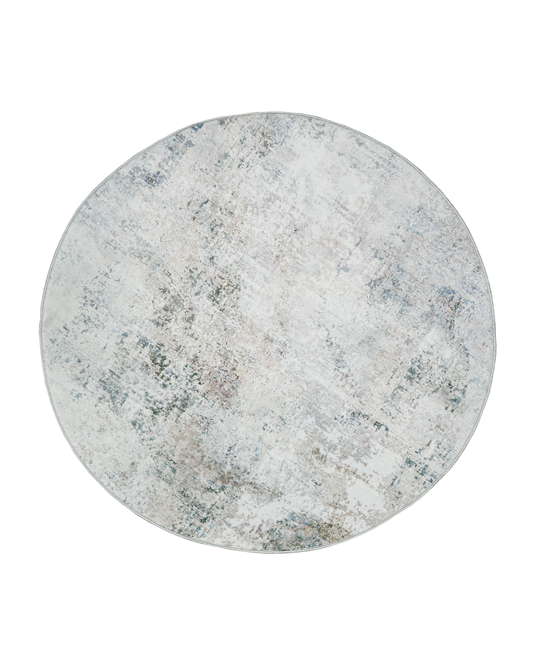 Moderner Abstrakter Runder Teppich - Loja Taupe - creme, grau