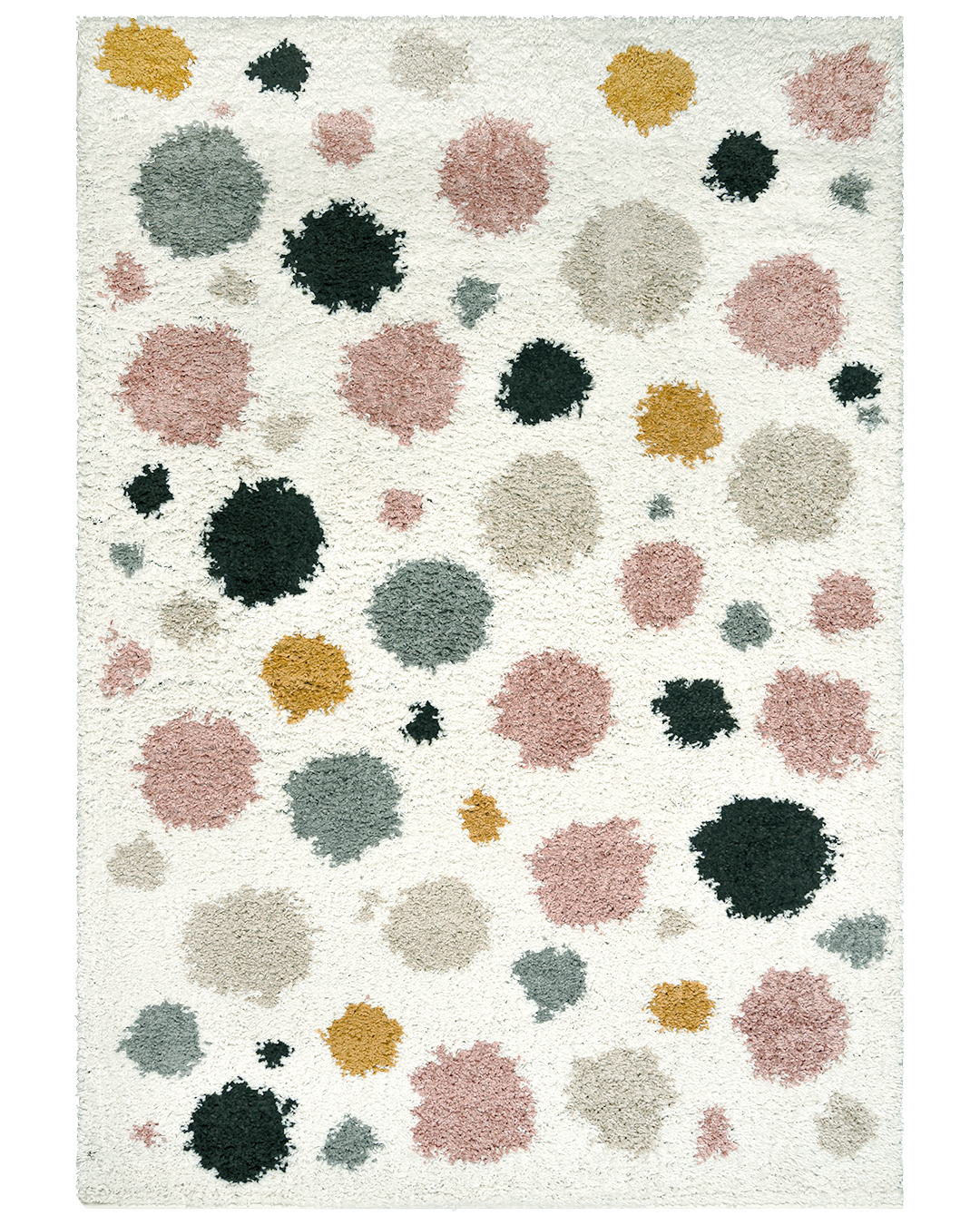 Hochflor / Shaggy-Teppich fürs Jugendzimmer, abstrakt - Ibi Marea - beige, rosa, mehrfarbig