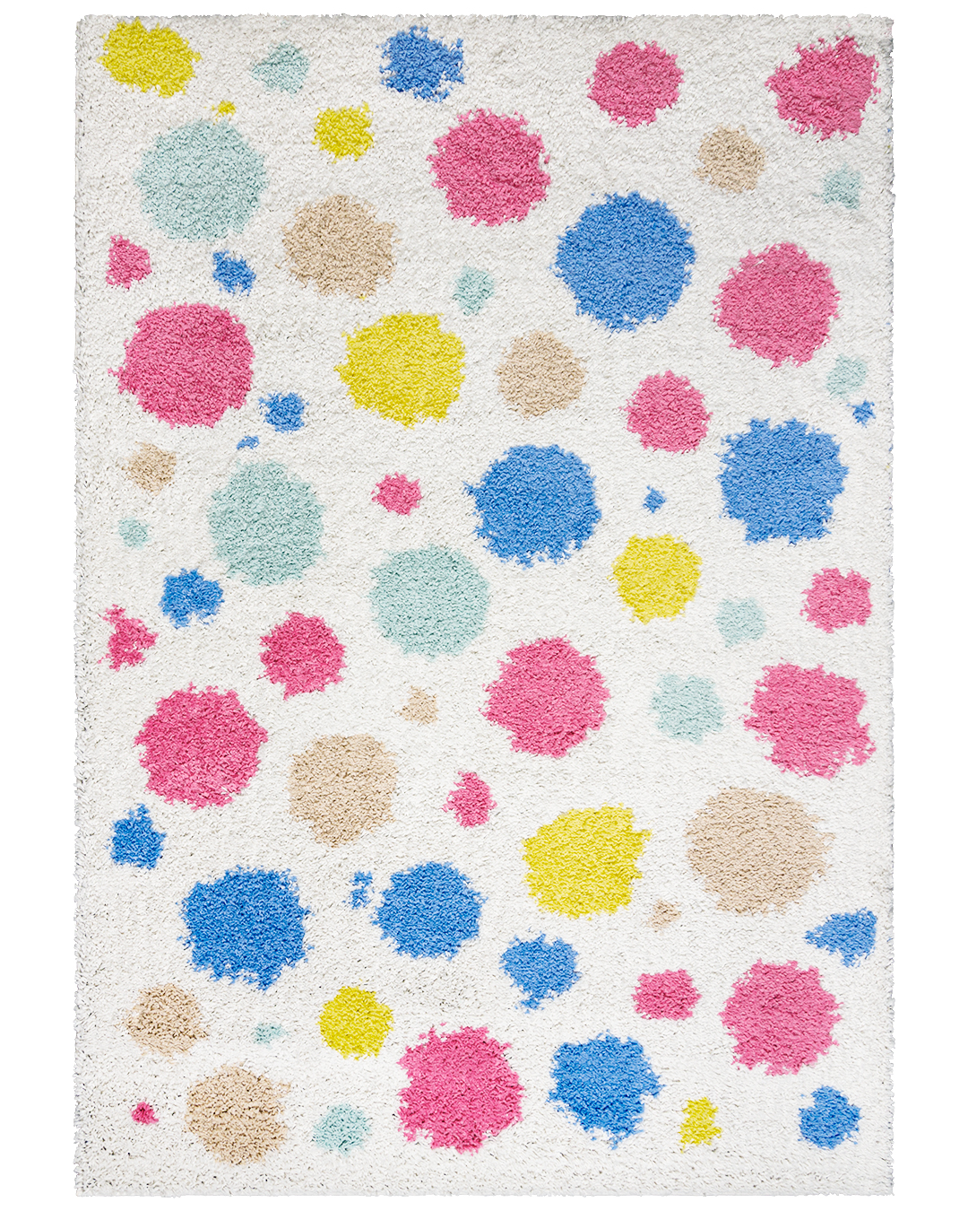 Hochflor / Shaggy-Teppich fürs Jugendzimmer, abstrakt - Ibi Samba - beige, blau, mehrfarbig