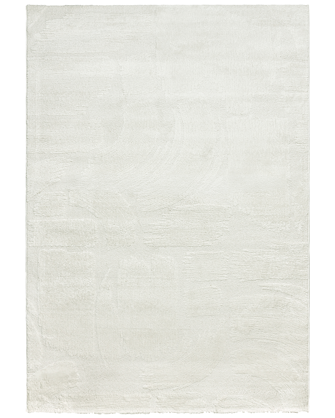 Moderner Abstrakter Teppich - Lasarte Anu - Weiß, Creme, mittelhoher Flor