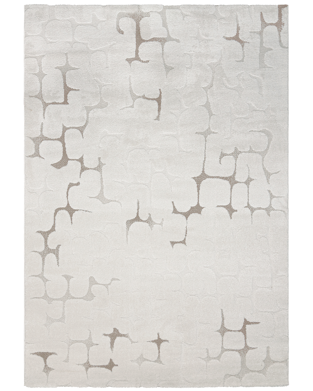 Moderner Abstrakter Teppich - Lasarte Bastet - Beige, Braun, mittelhoher Flor