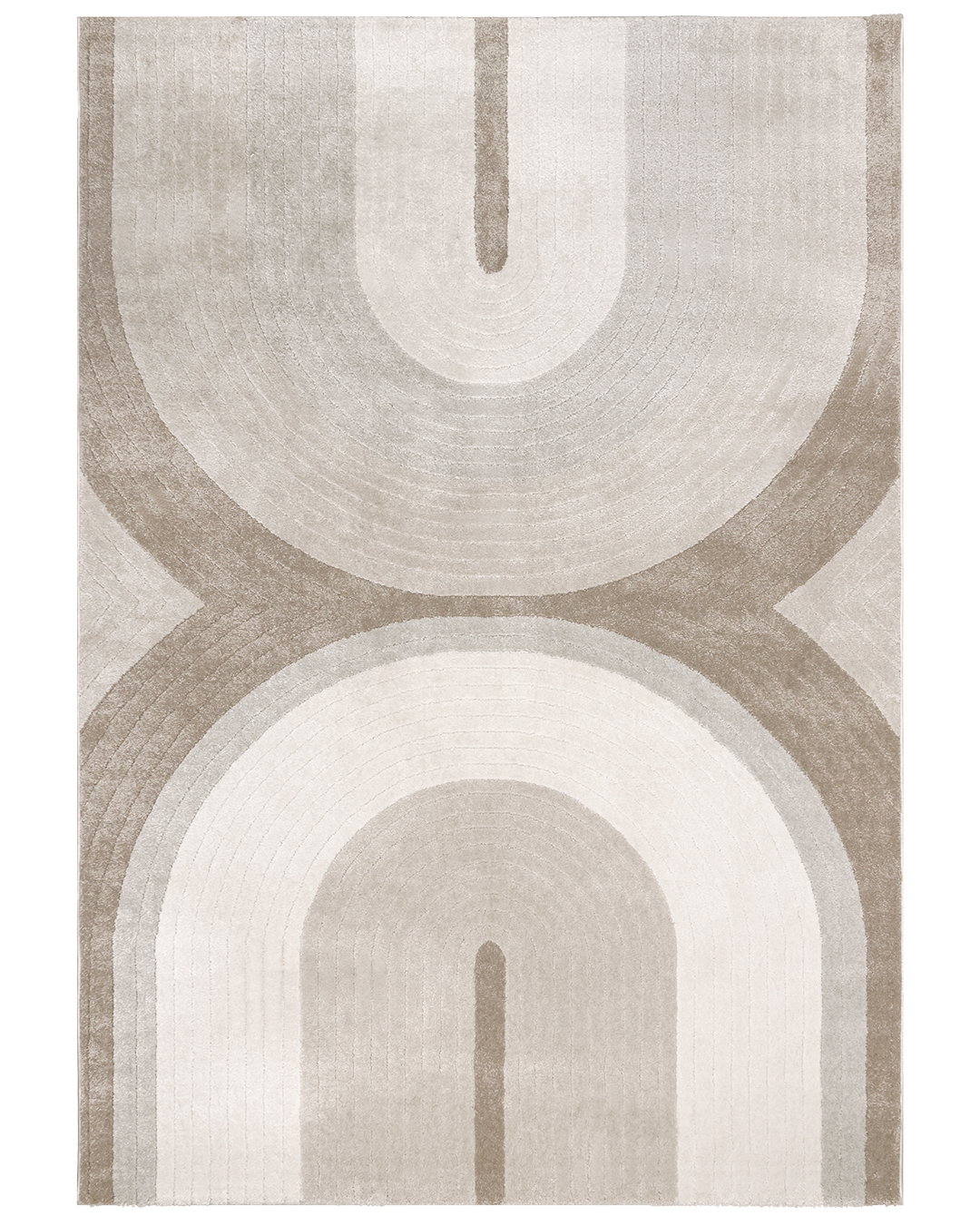 Moderner Abstrakter Teppich - Lasarte Nut - Braun, Creme, Grau, mittelhoher Flor