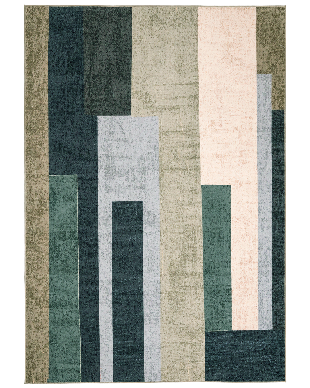 Moderner geometrischer Teppich - Vera Arena - beige, braun, grau, grün