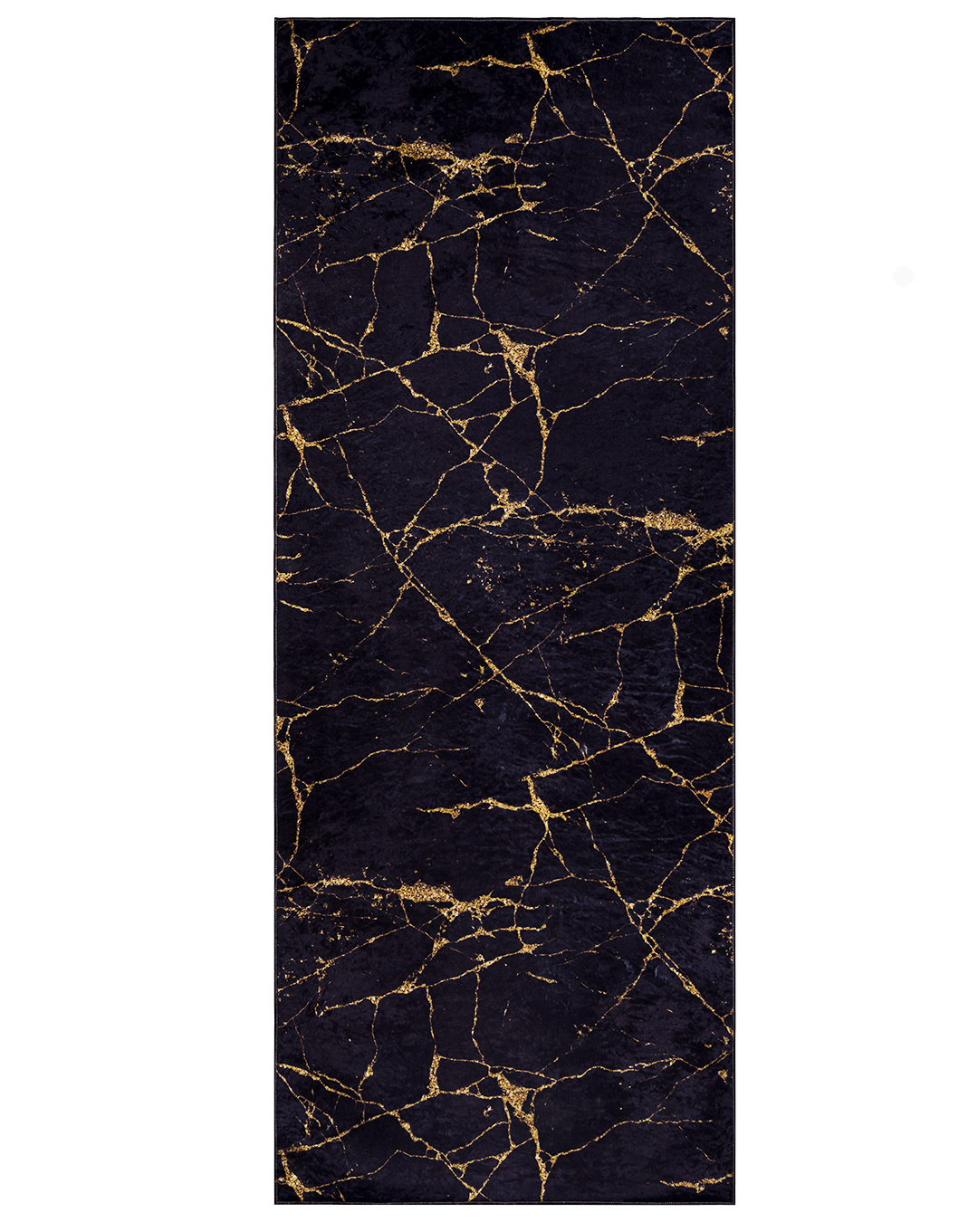 Teppich für Küche/Flur mit Marmormuster – KITCHEN 2113 – rutschfest, modern, schwarz-gold