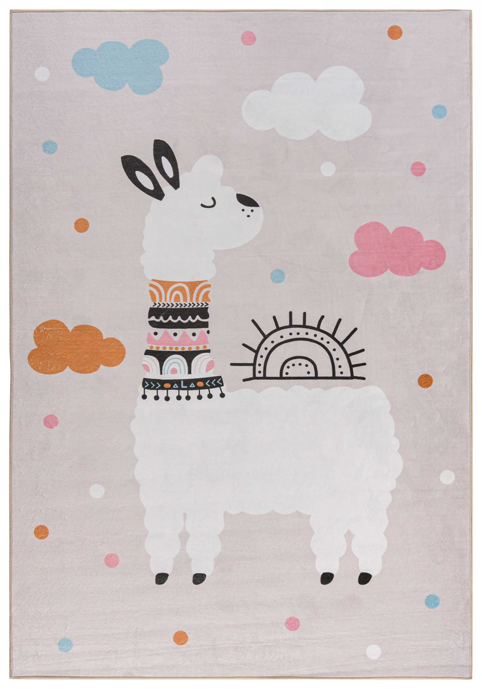 Kinderteppich - Bello Lama Bianco - weiß, beige