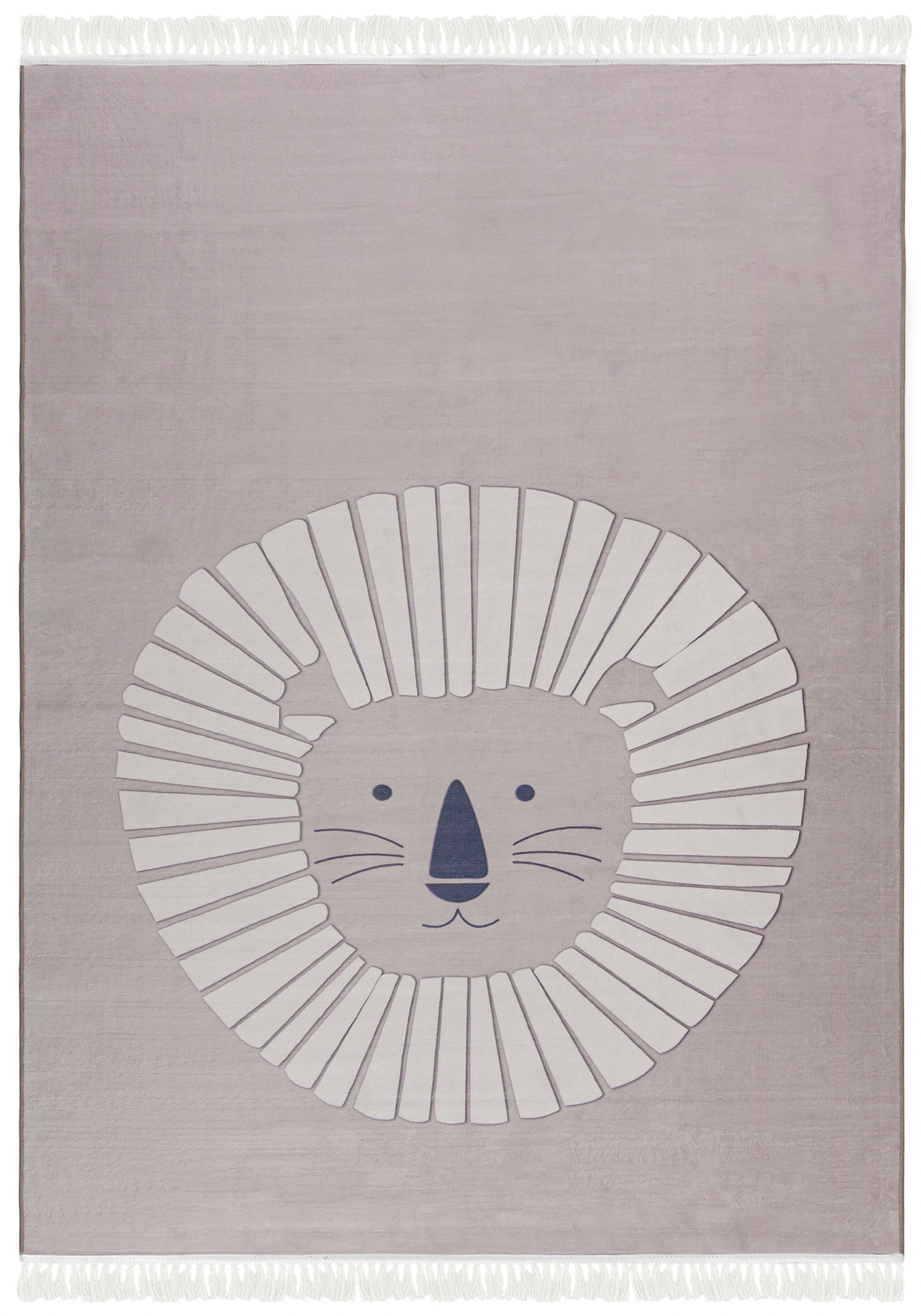 Kinderteppich mit Fransen - Bello Leone Beige - Löwe, beige