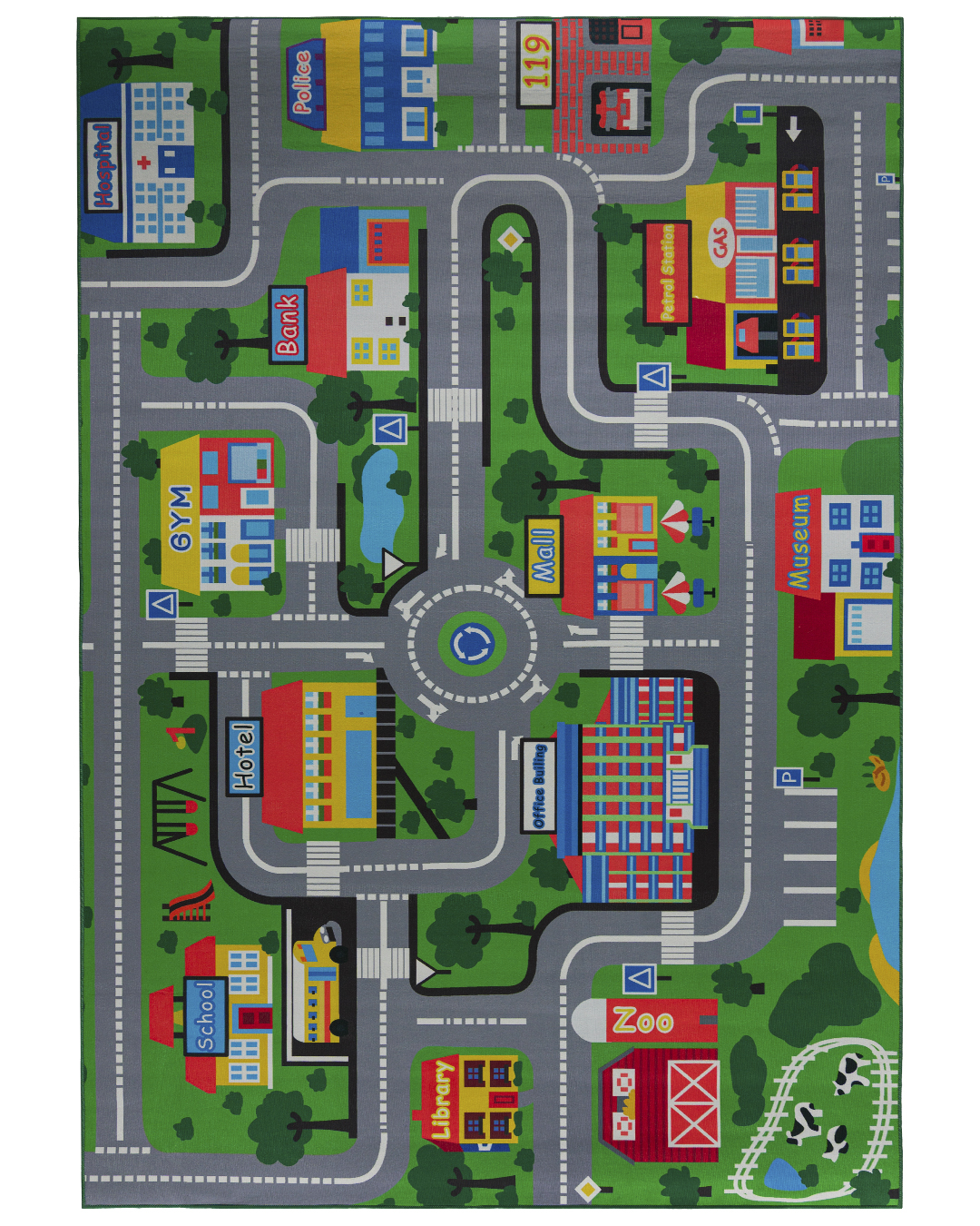 Kinderteppich – Bambini Borgo – Straßen, Auto, bunt