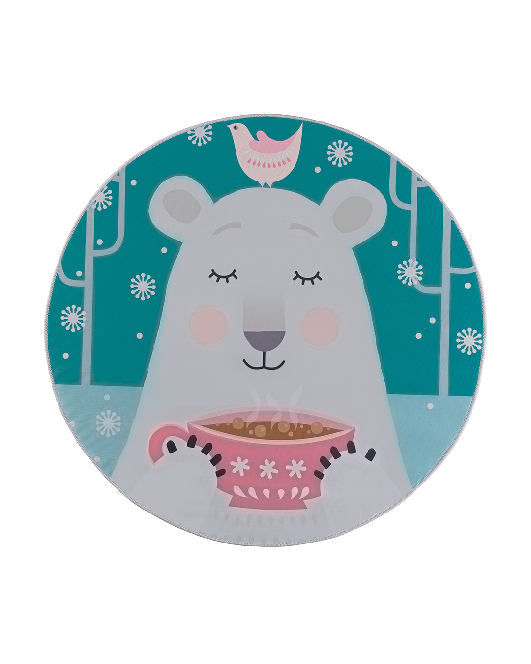 Kinderteppich – Bambini Orsetto – Teddybär, weiß, rosa, türkis