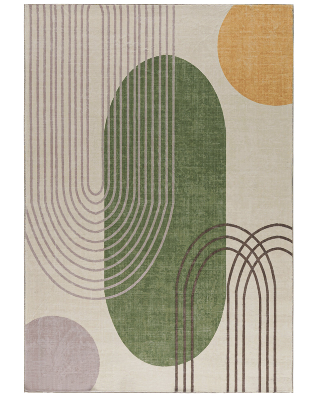 Moderner geometrischer Teppich – Modica Arco – beige, grün