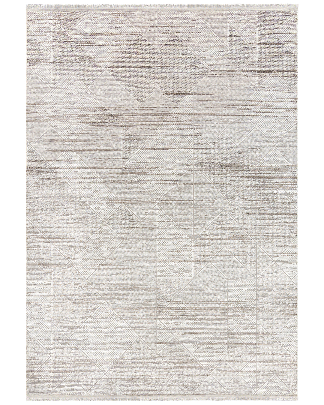 Moderner Teppich mit Fransen – Bari Filo Beige – grau, beige