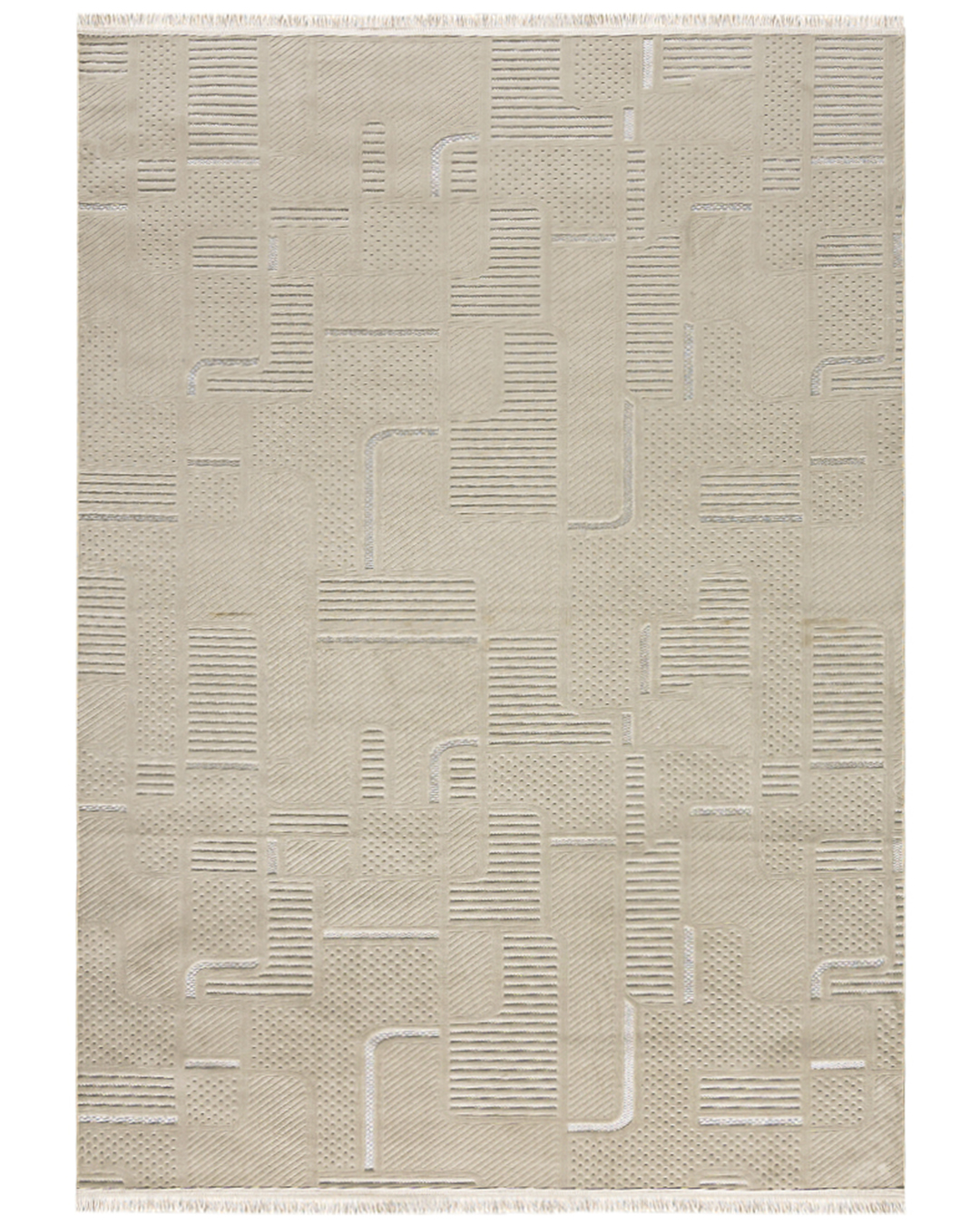 Moderner Teppich mit Fransen - Sora Vaga Beige - beige