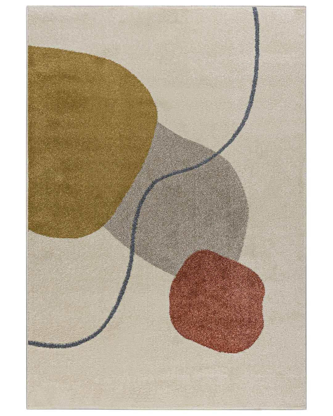 Moderner Teppich - Lucy NP24F - Creme, Grau, Gelb, Rot