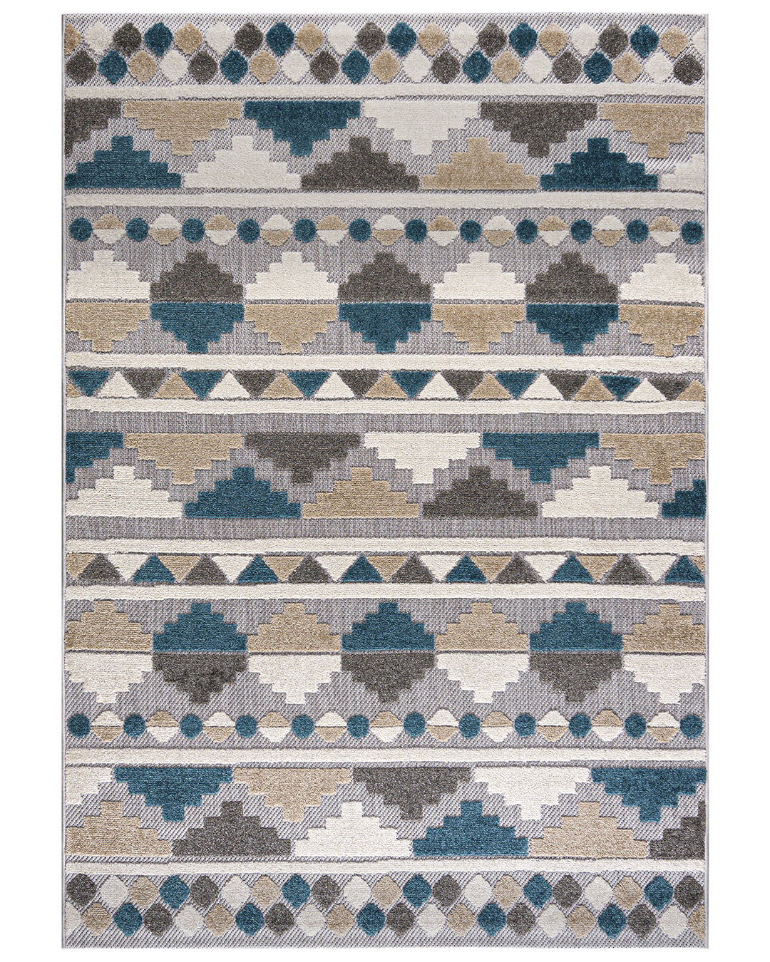Outdoor / Indoor Teppich - Vasco Blu - blau, grau, wasserdicht