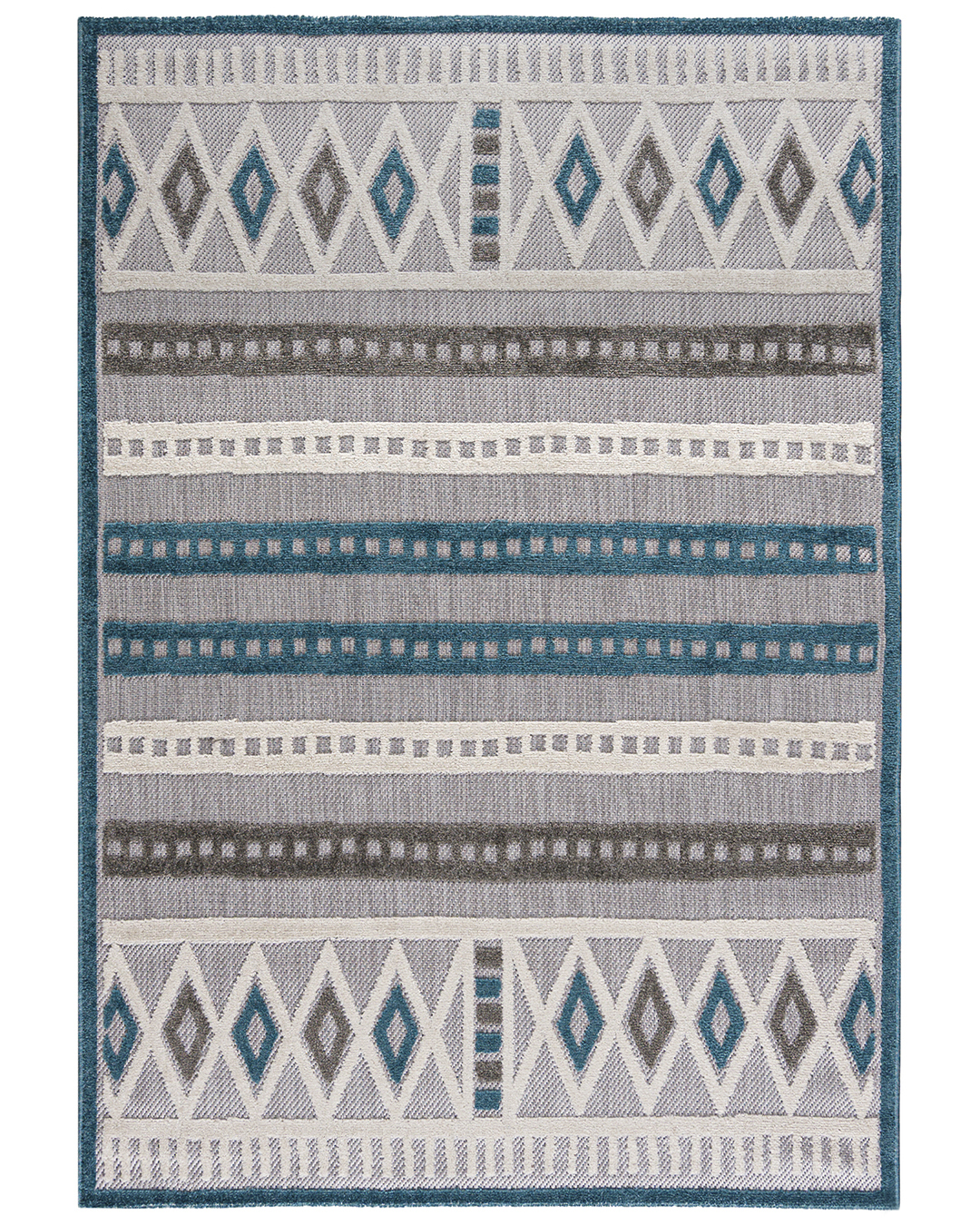 Outdoor / Indoor Teppich - Verbania Blu – blau, grau, wasserdicht